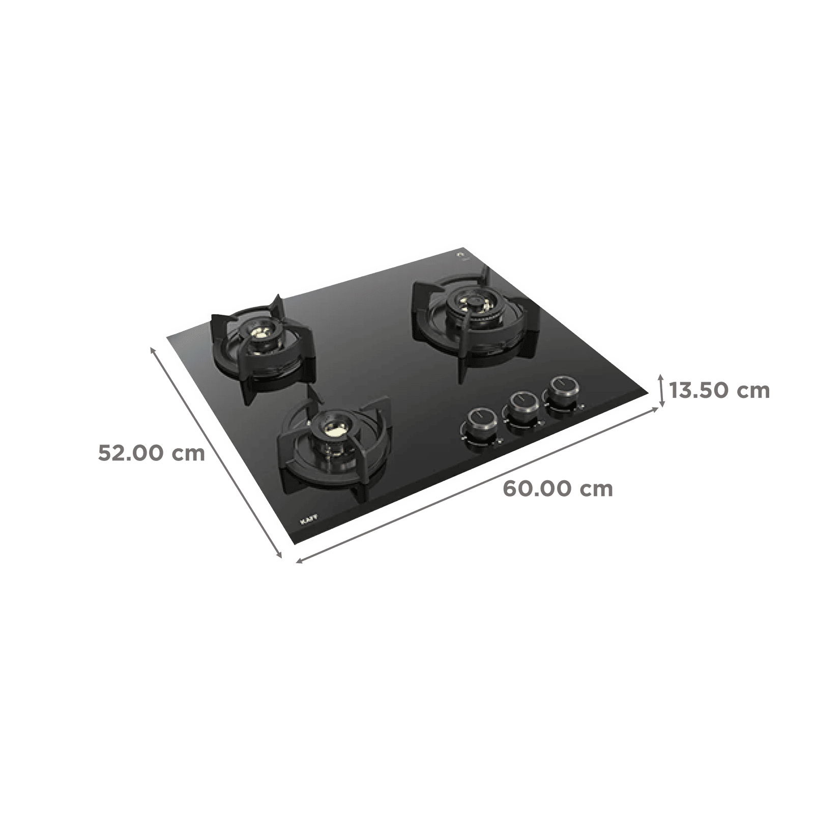 KAFF ASF 603 Tempered Glass Top 3 Burner Automatic Electric Hob (Flame Failure Device, Black)_2