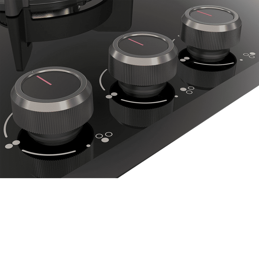 KAFF ASF 603 Tempered Glass Top 3 Burner Automatic Electric Hob (Flame Failure Device, Black)_5