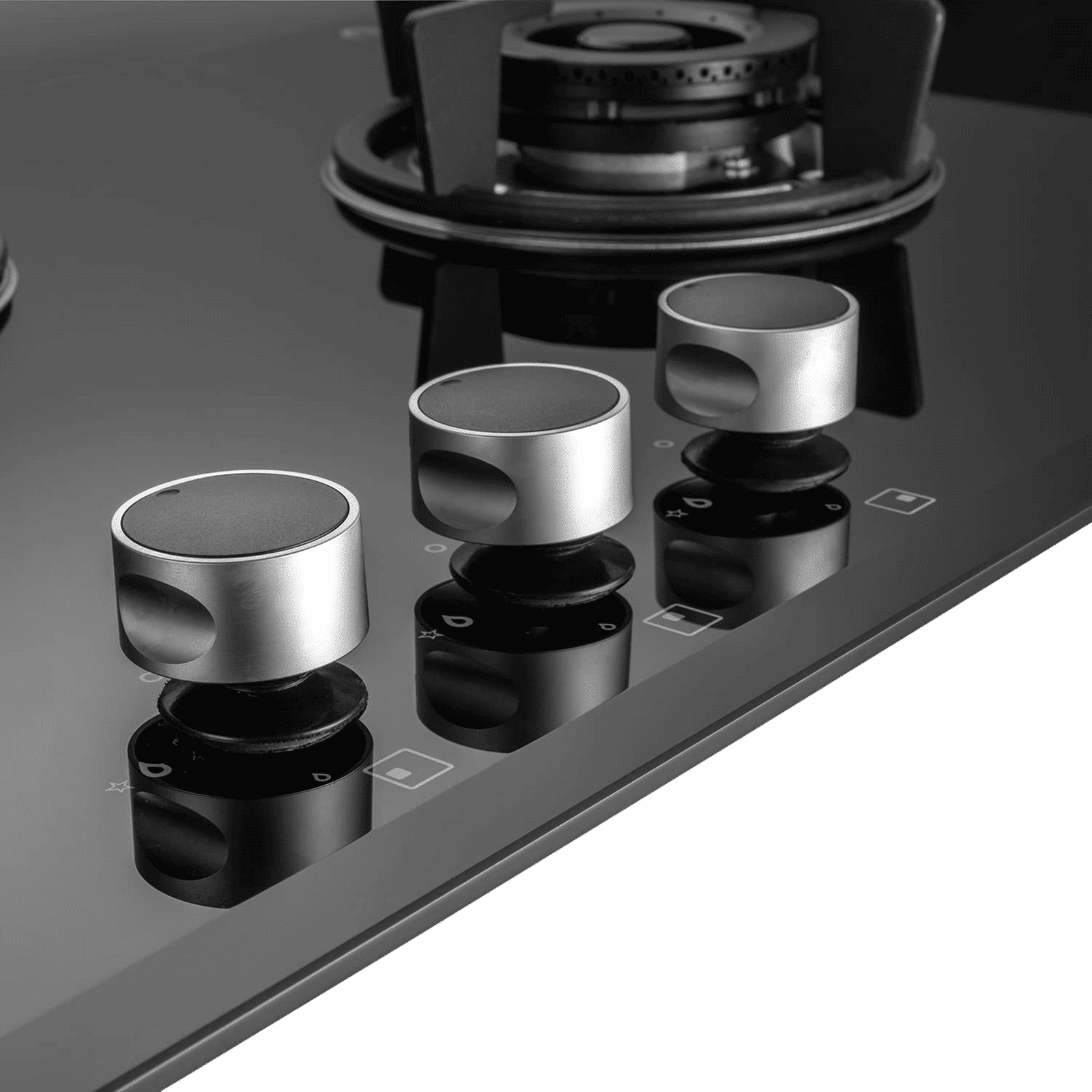 KAFF FBB 783 Tempered Glass Top 3 Burner Automatic Electric Hob (Enamelled Matt Finish Grills, Black)_5