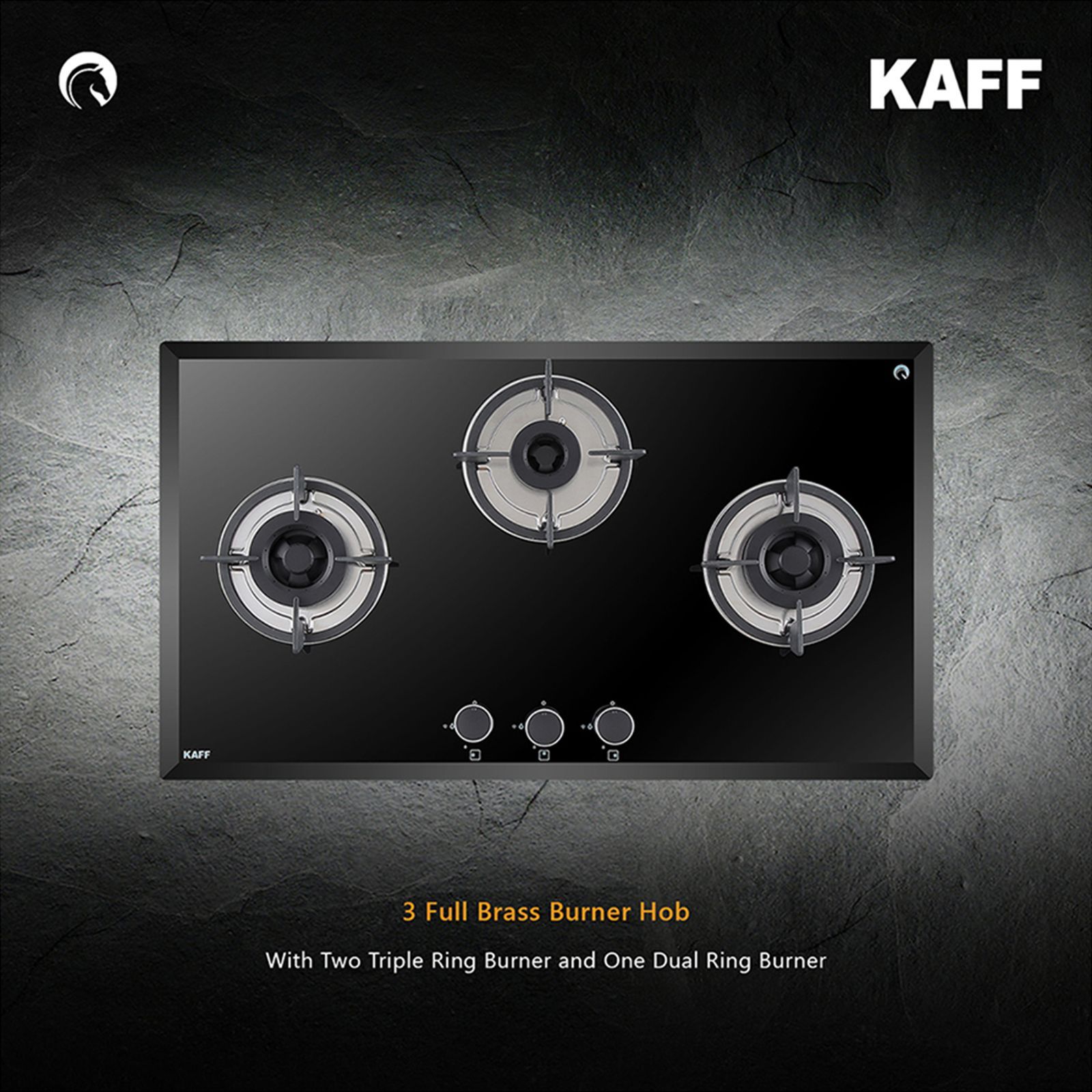 KAFF FBB 783 Tempered Glass Top 3 Burner Automatic Electric Hob (Enamelled Matt Finish Grills, Black)_8