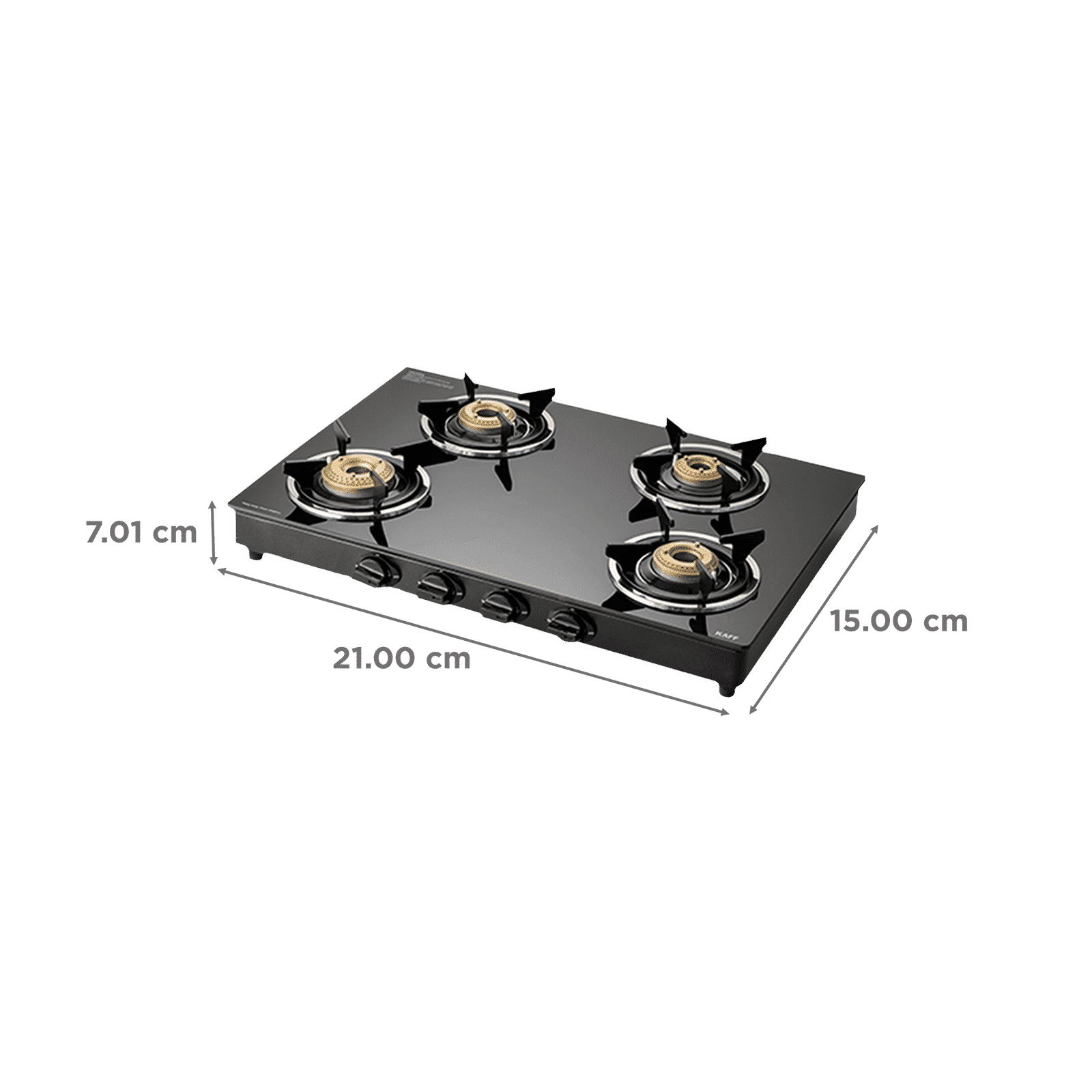 KAFF CTC694B Toughened Glass Top 4 Burner Manual Gas Stove (Matte Enamelled Pan Support, Black) KAFF CTC694B Toughened Glass Top 4 Burner Manual Gas Stove (Matte Enamelled Pan Support, Black)_2