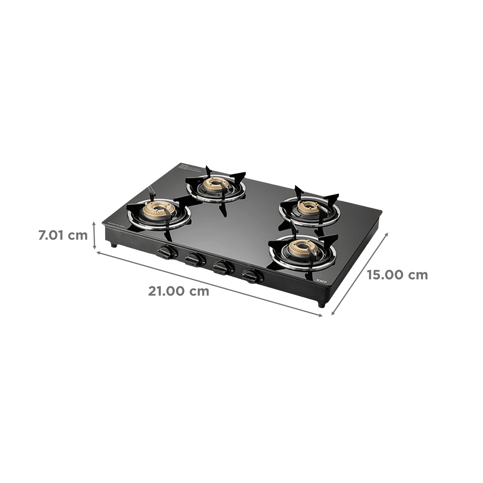 KAFF CTC694BAI Toughened Glass Top 4 Burner Automatic Gas Stove (Matte Enamelled Pan Support, Black)_2