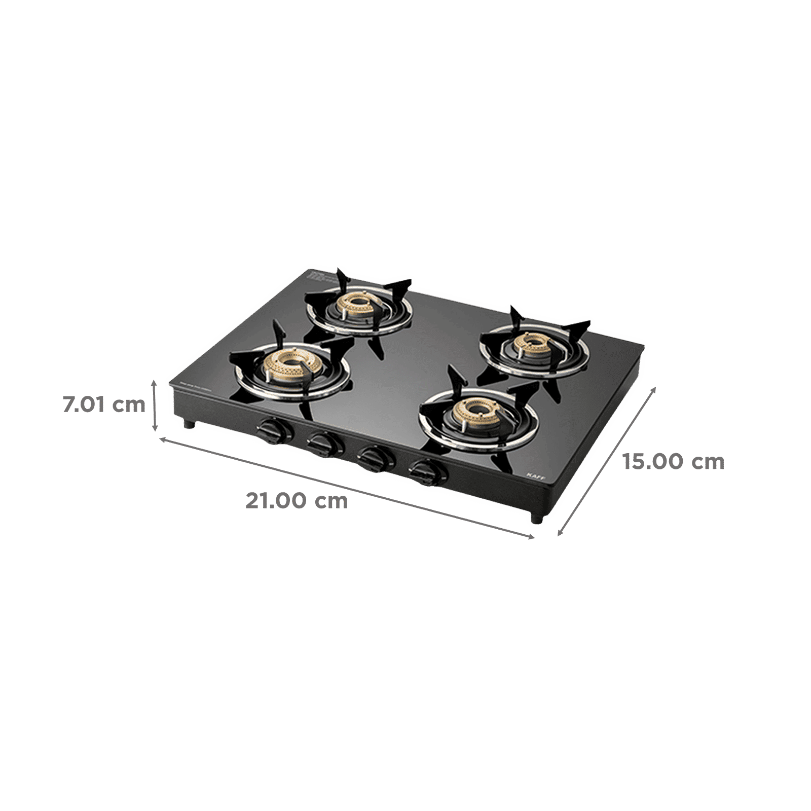 KAFF CTC634BAI Toughened Glass Top 4 Burner Automatic Electric Gas Stove (Matte Enamelled Pan Support, Black)_2