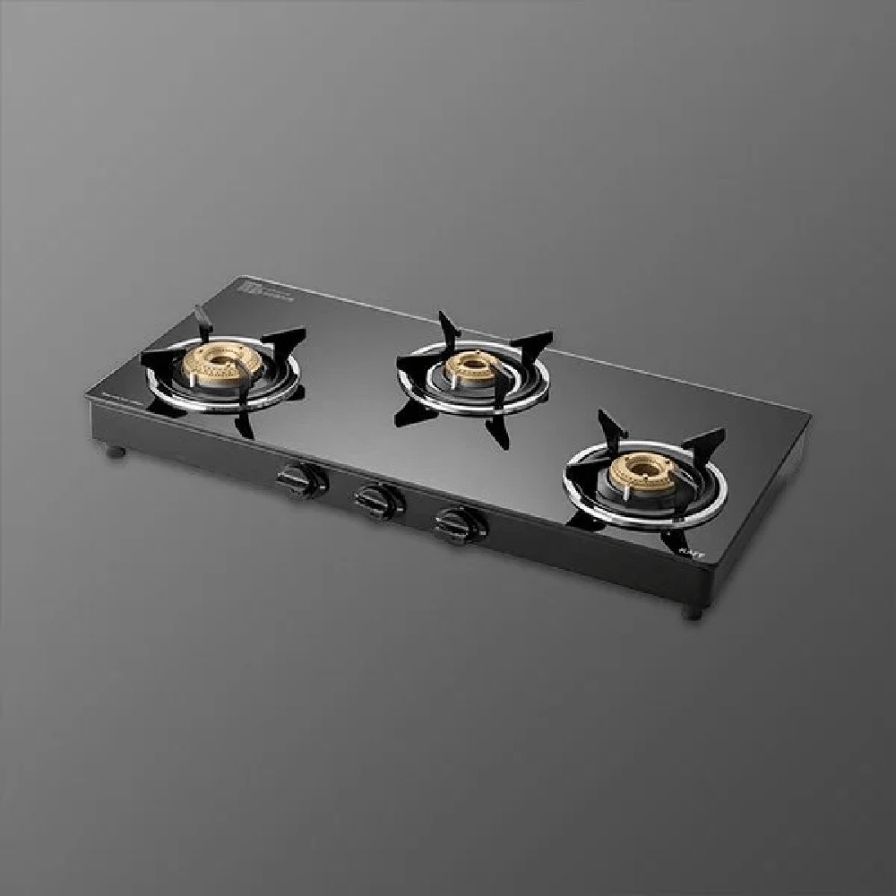 KAFF CTC773BAI Toughened Glass Top 3 Burner Automatic Gas Stove (Matte Enamelled Pan Support, Black)_6