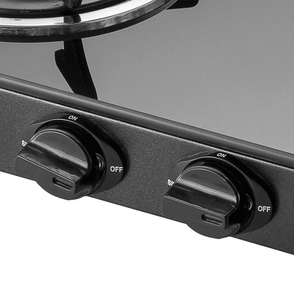 KAFF CTC773BAI Toughened Glass Top 3 Burner Automatic Gas Stove (Matte Enamelled Pan Support, Black)_4