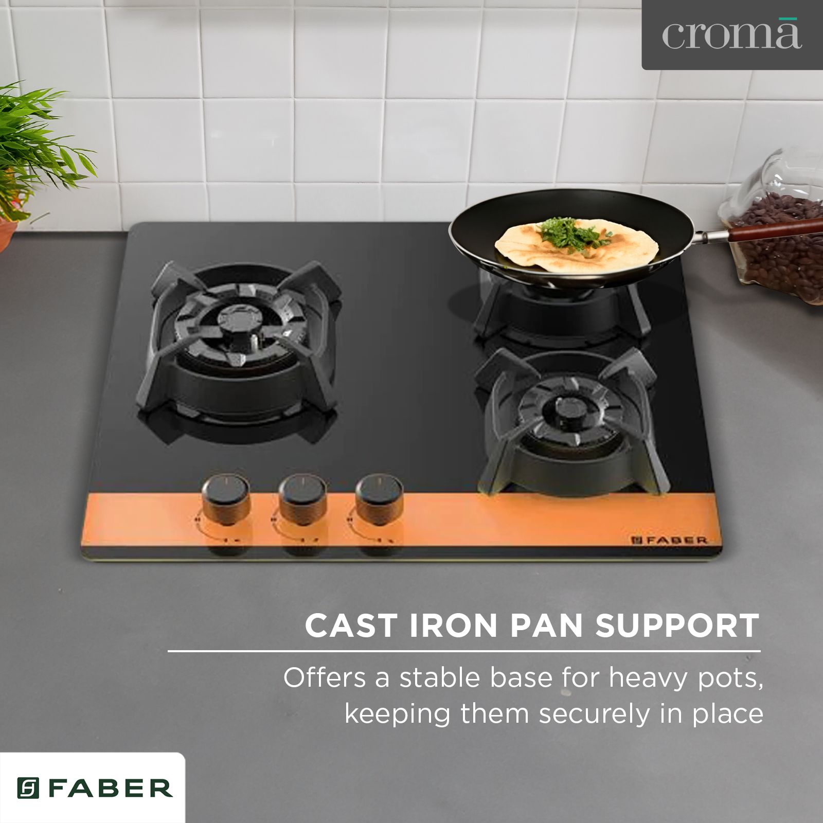 Faber Utopia Pro HT 603 Br Ci 3 Burner Automatic Electric Hob (Flame Failure Device, Black) Faber Utopia Pro HT 603 Br Ci 3 Burner Automatic Electric Hob (Flame Failure Device, Black)_14