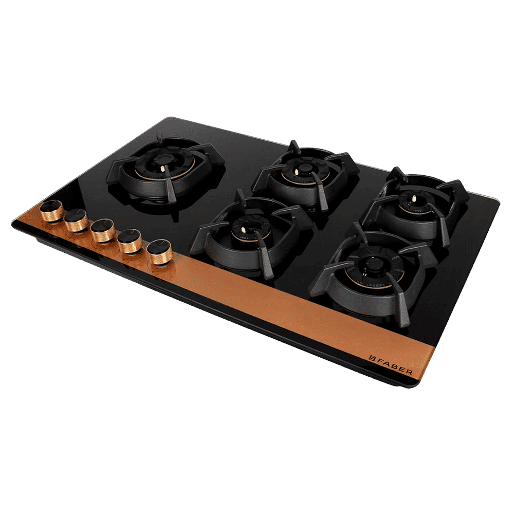 Faber Utopia Pro HT 905 BR CI 5 Burner Automatic Electric Hob (Flame Failure Device, Black)_1