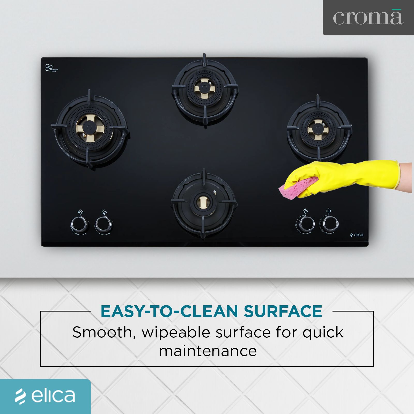 Elica FLEXI DFS FB MFC 4B 91 FFD 4 Burner Automatic Hob (Heat Resistant Knobs, Black)_9