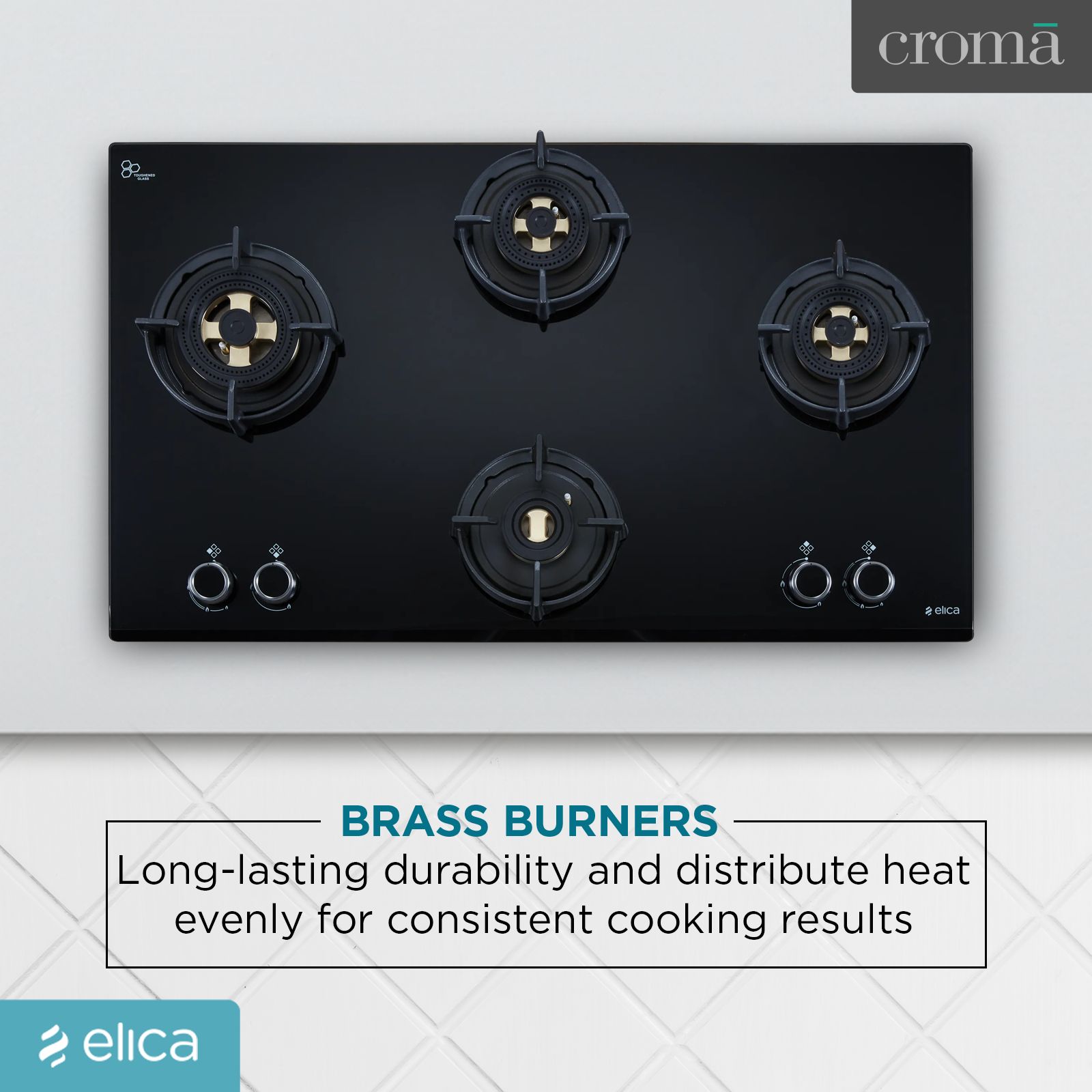 Elica FLEXI DFS FB MFC 4B 91 FFD 4 Burner Automatic Hob (Heat Resistant Knobs, Black)_5