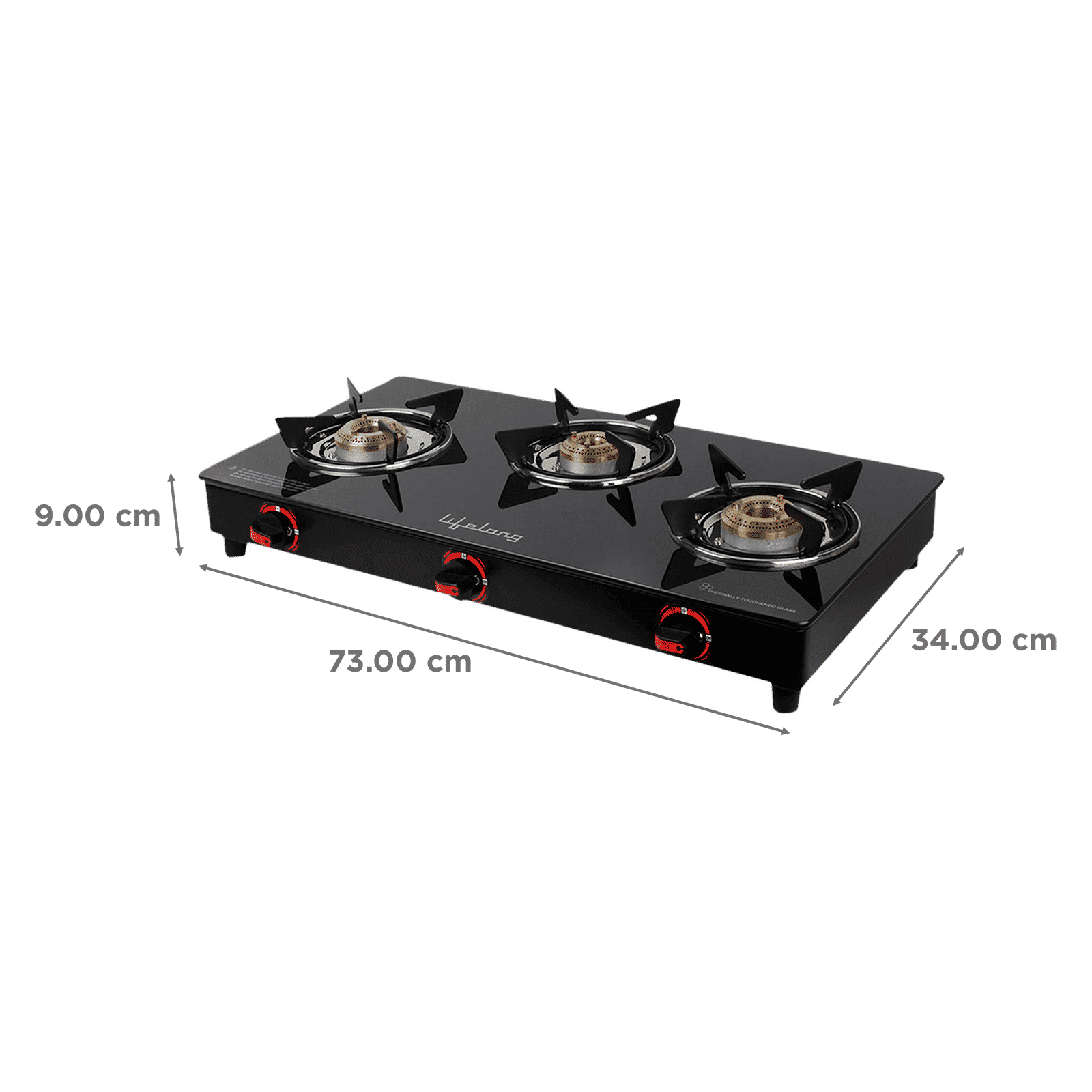 Lifelong LLGS23 Toughened Glass Top 3 Burner Manual Gas Stove (Anti-Skid Feet, Black)_1