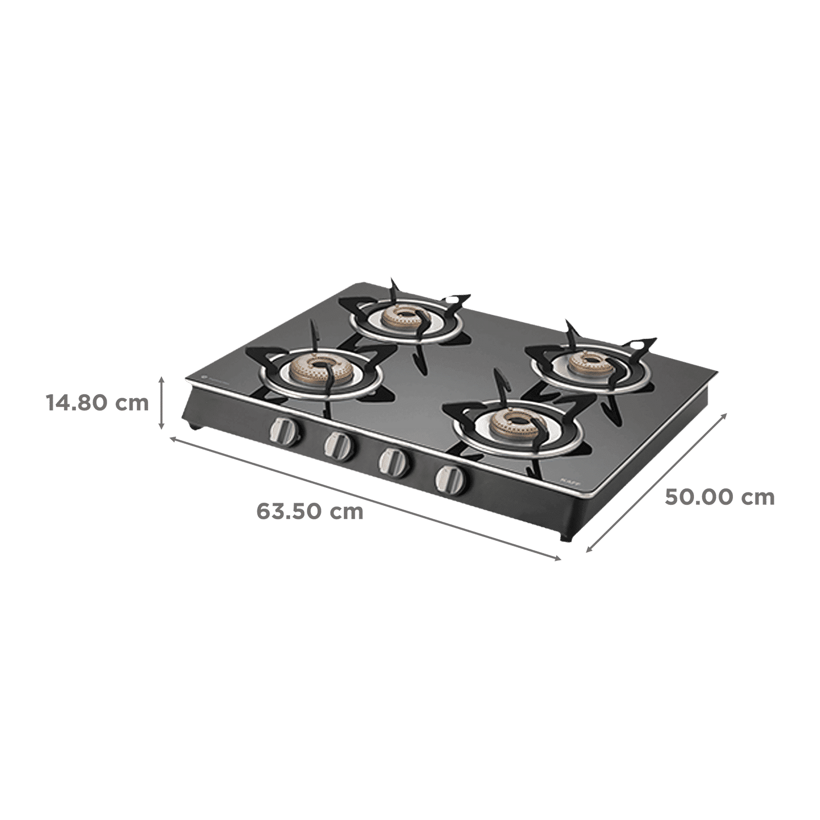 KAFF CTAI 63 4B Toughened Glass Top 4 Burner Automatic Gas Stove (Heavy Duty Pan Support, Black)_2