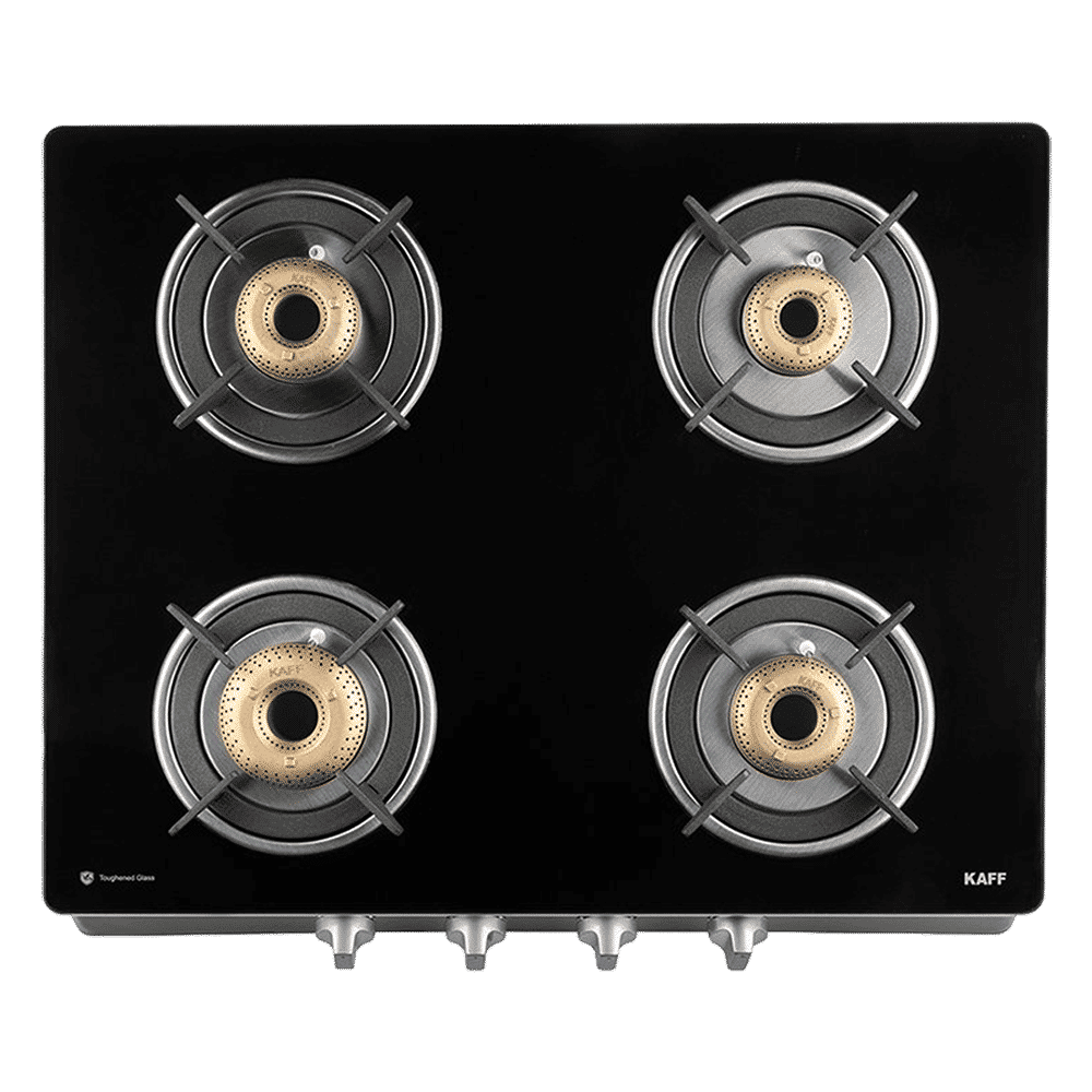 KAFF CTAI 63 4B Toughened Glass Top 4 Burner Automatic Gas Stove (Heavy Duty Pan Support, Black)_4