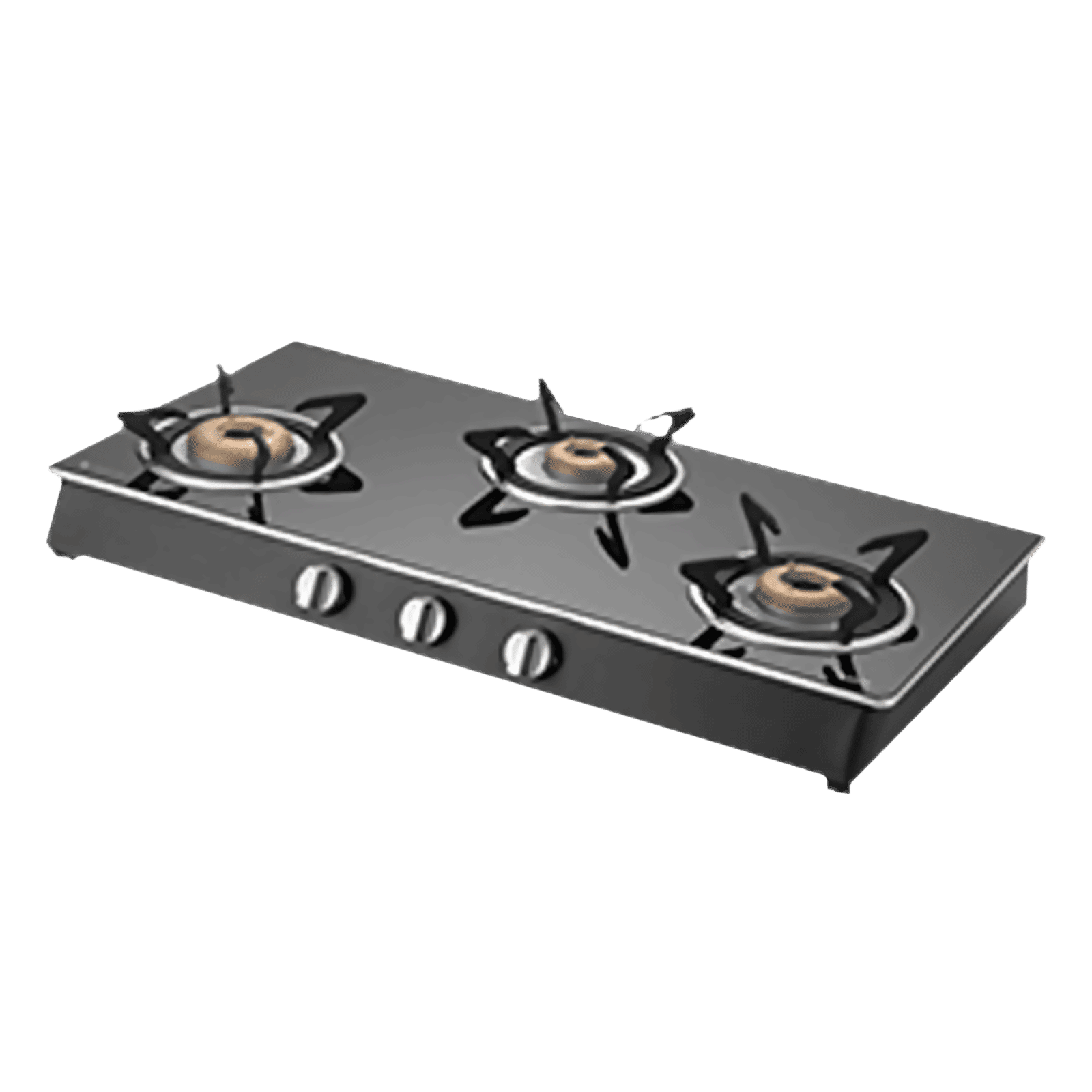 KAFF CTAI773B Toughened Glass Top 3 Burner Automatic Gas Stove (Heavy Duty Pan Support, Black)_1