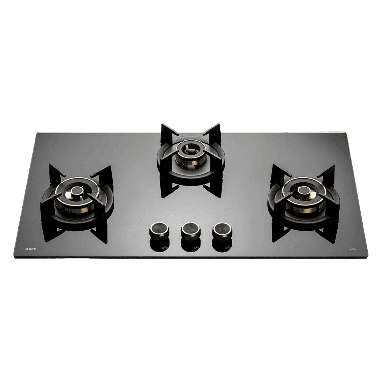 KAFF INF 783 Tempered Glass Top 3 Burner Automatic Electric Hob (Flame Failure Device, Black)_1
