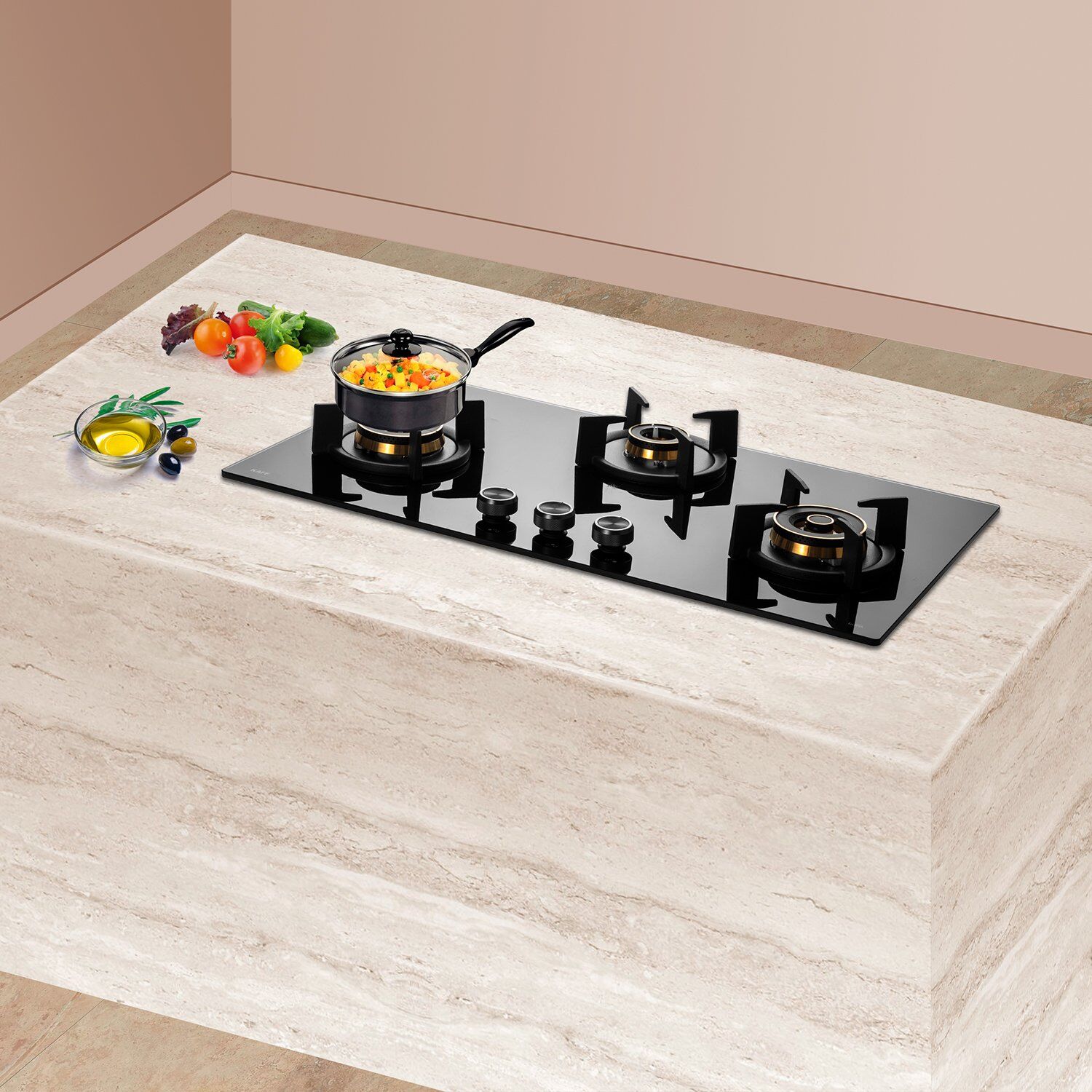 KAFF INF 783 Tempered Glass Top 3 Burner Automatic Electric Hob (Flame Failure Device, Black)_7