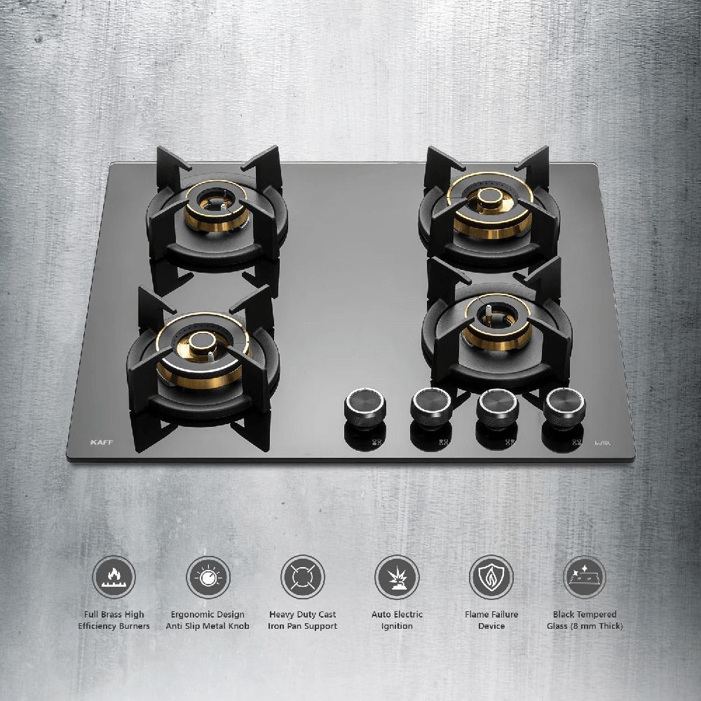 KAFF INF 604 Tempered Glass Top 4 Burner Automatic Electric Hob (Flame Failure Device, Black)_11