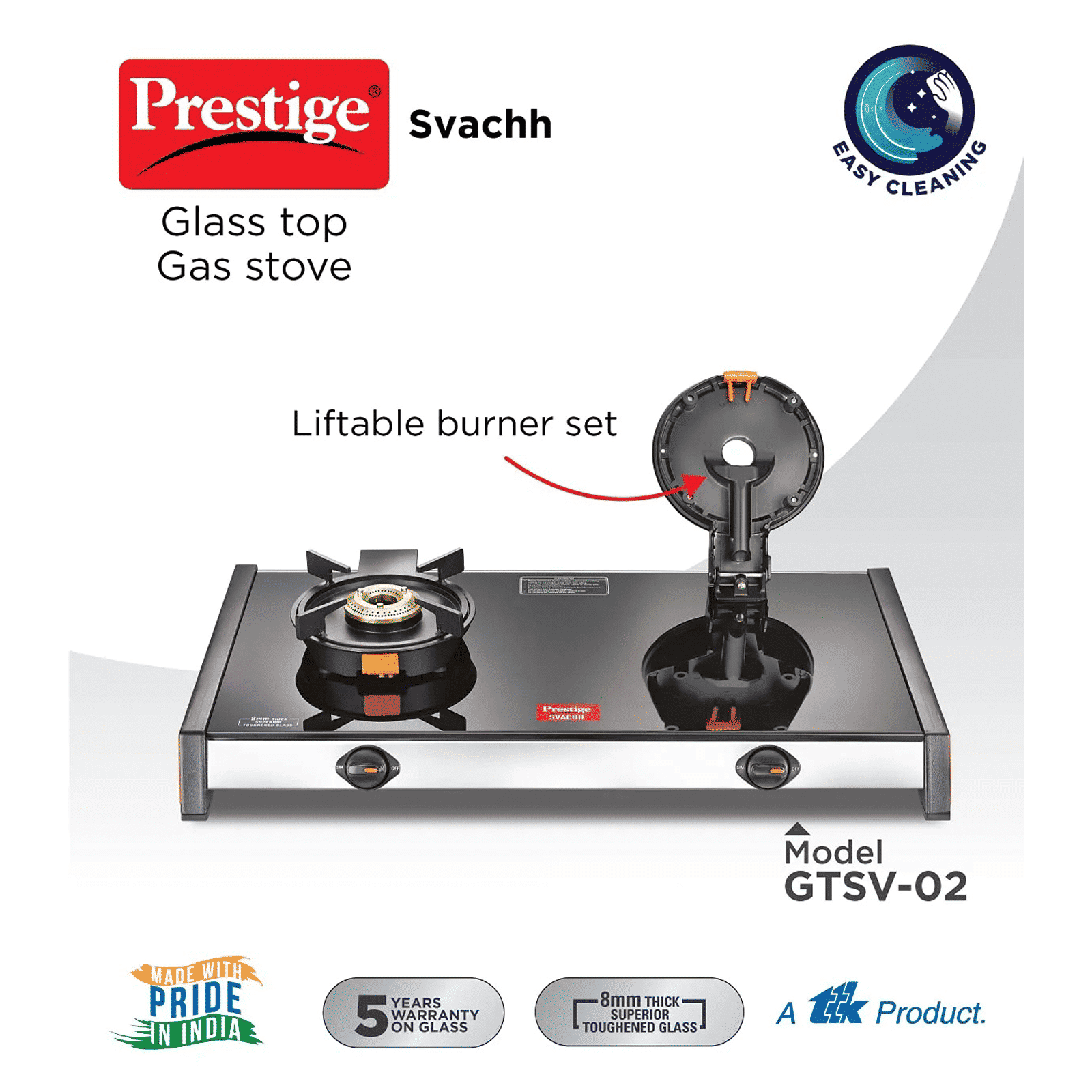Prestige Svachh Toughened Glass Top 2 Burner Manual Gas Stove (Liftable Burner Set, Black)_5