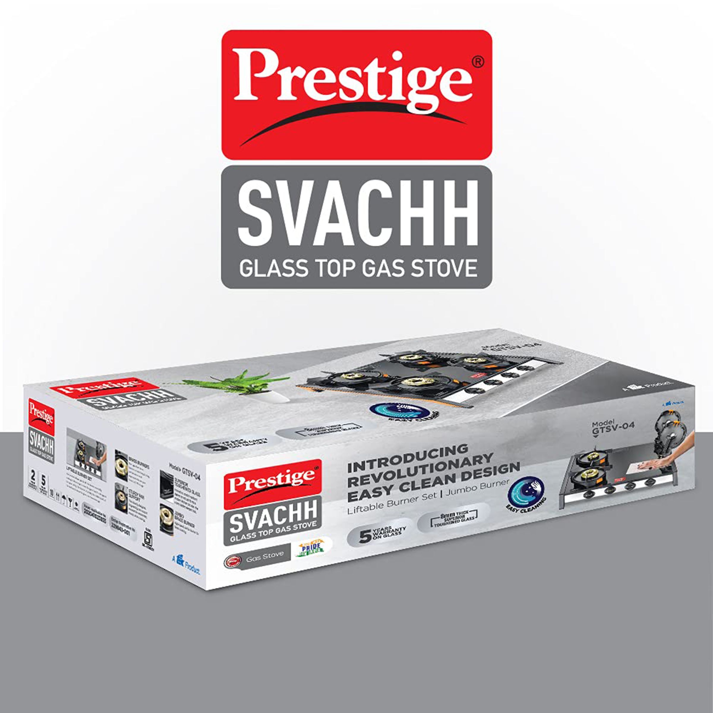 Prestige Svachh Toughened Glass Top 4 Burner Manual Gas Stove (Liftable Burner Set, Black)_4