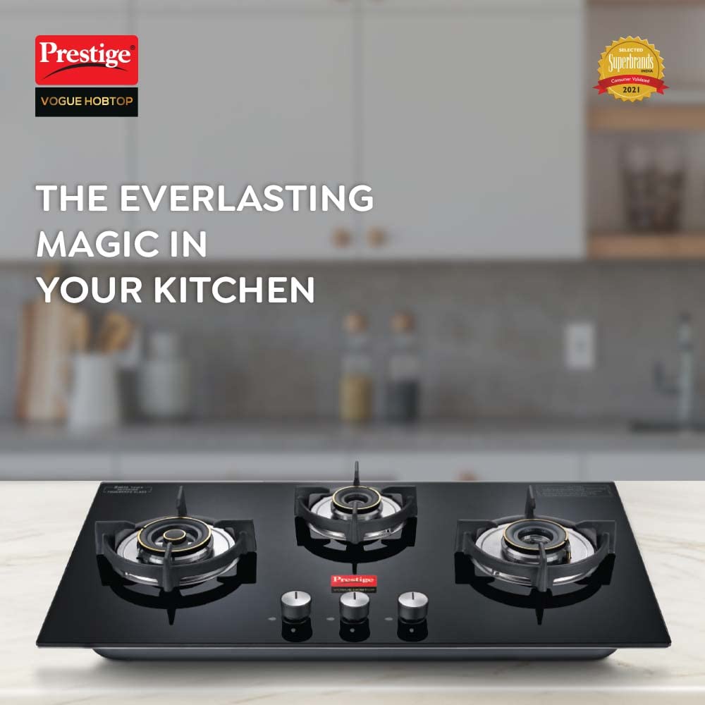 Prestige Vogue Toughened Glass Top 3 Burner Automatic Electric Hob (Ultra Slim Body, Black)_6