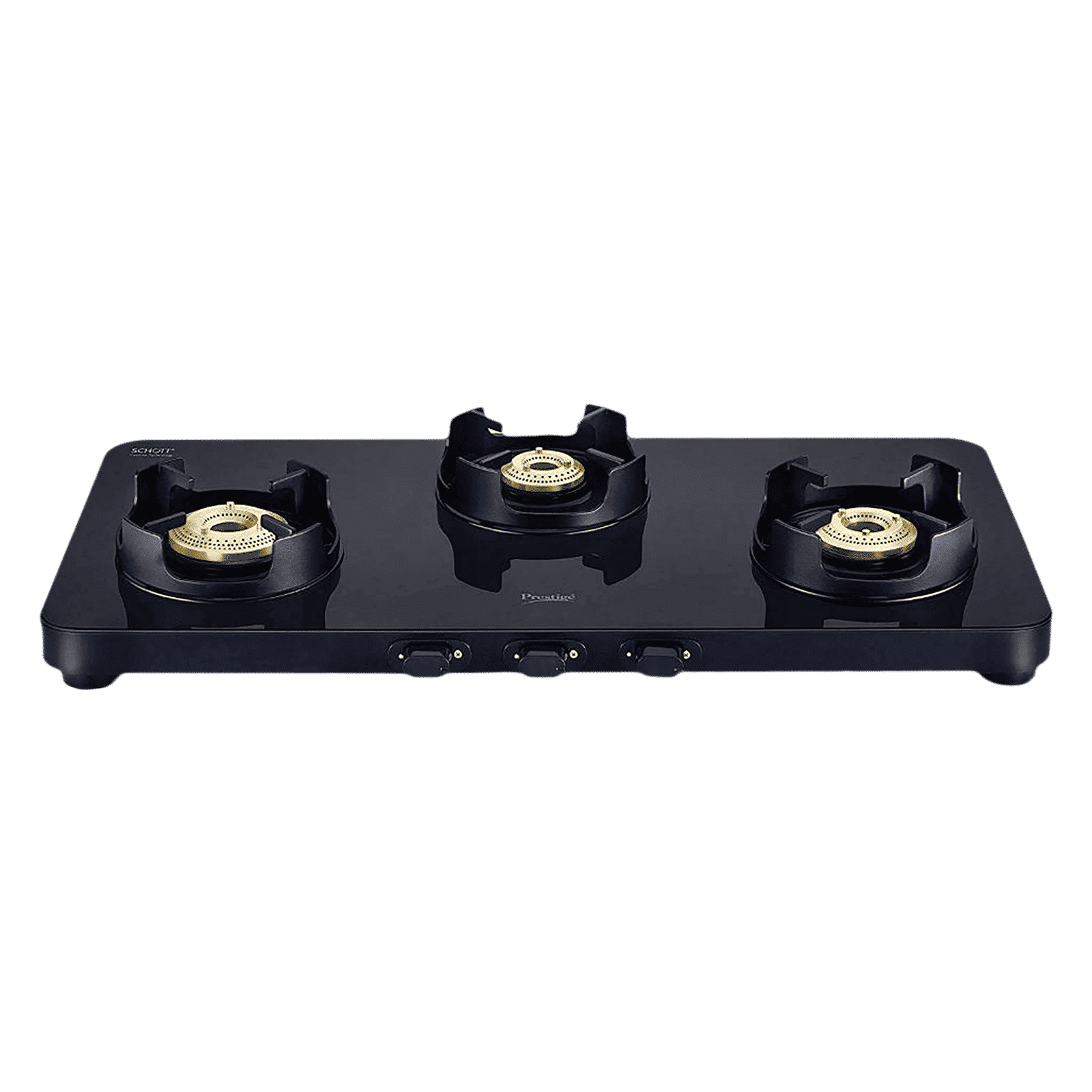 Prestige Edge Toughened Glass Top 3 Burner Manual Gas Stove (Ergonomic Knob, Black) Prestige Edge Toughened Glass Top 3 Burner Manual Gas Stove (Ergonomic Knob, Black)_1