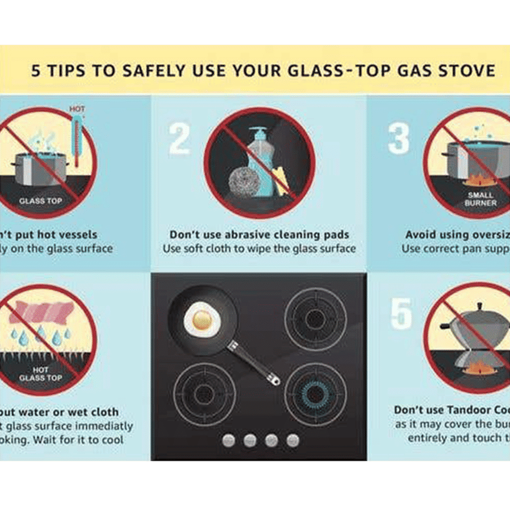 Prestige Edge Toughened Glass Top 4 Burner Manual Gas Stove (Ergonomic Knob, Black)_5