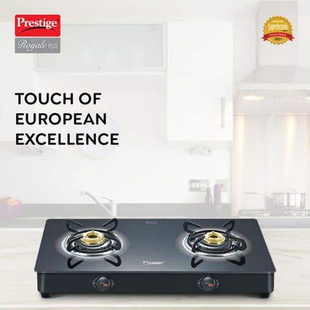 Prestige Royale Plus Toughened Glass Top 3 Burner Manual Gas Stove (Ergonomic Knob, Black) Prestige Royale Plus Toughened Glass Top 3 Burner Manual Gas Stove (Ergonomic Knob, Black)_4
