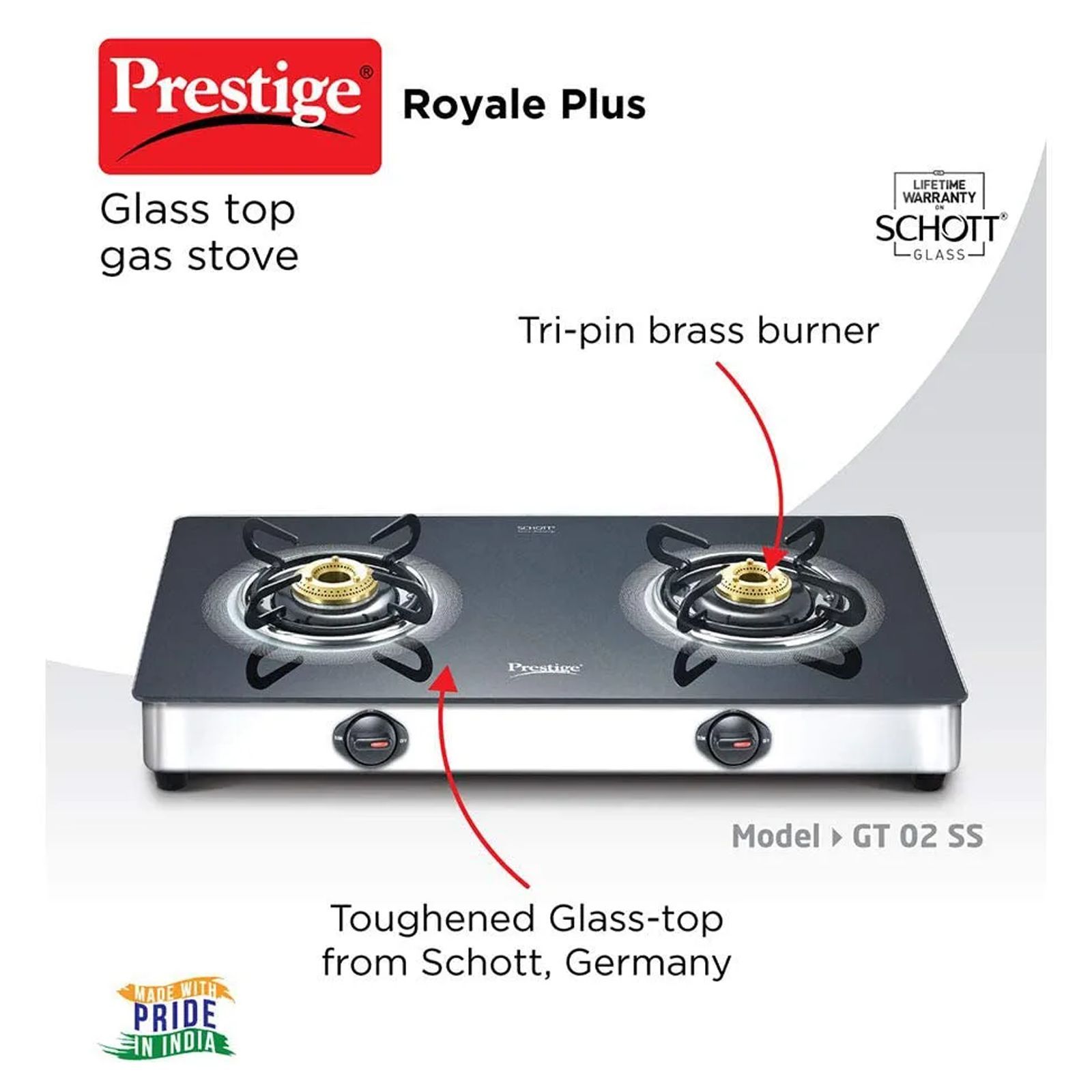 Prestige Royale Plus Toughened Glass Top 2 Burner Manual Gas Stove (Ergonomic Knob, Black)_7