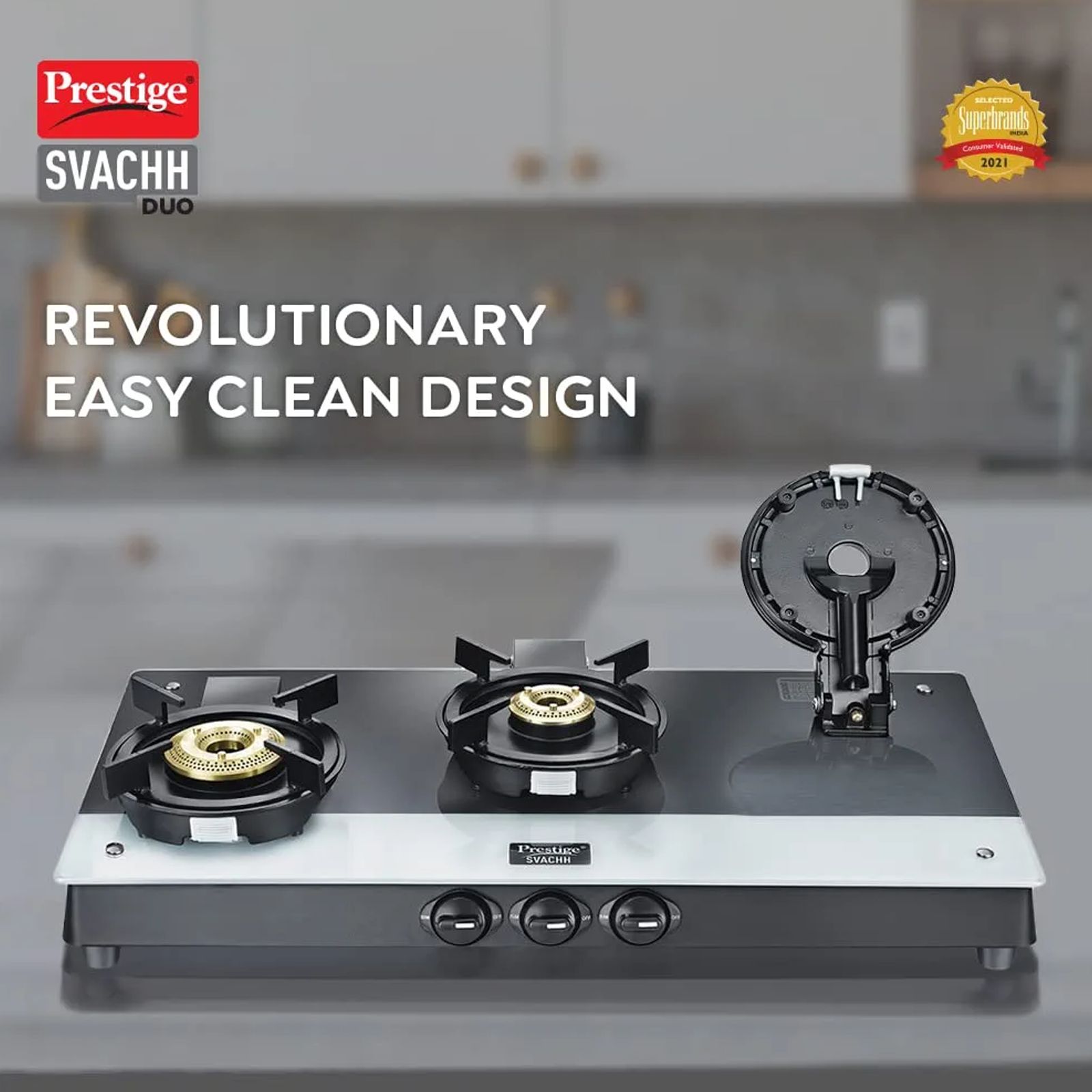 Prestige Svachh Duo Toughened Glass Top 3 Burner Manual Gas Stove (Liftable Burner Set, Black) Prestige Svachh Duo Toughened Glass Top 3 Burner Manual Gas Stove (Liftable Burner Set, Black)_6