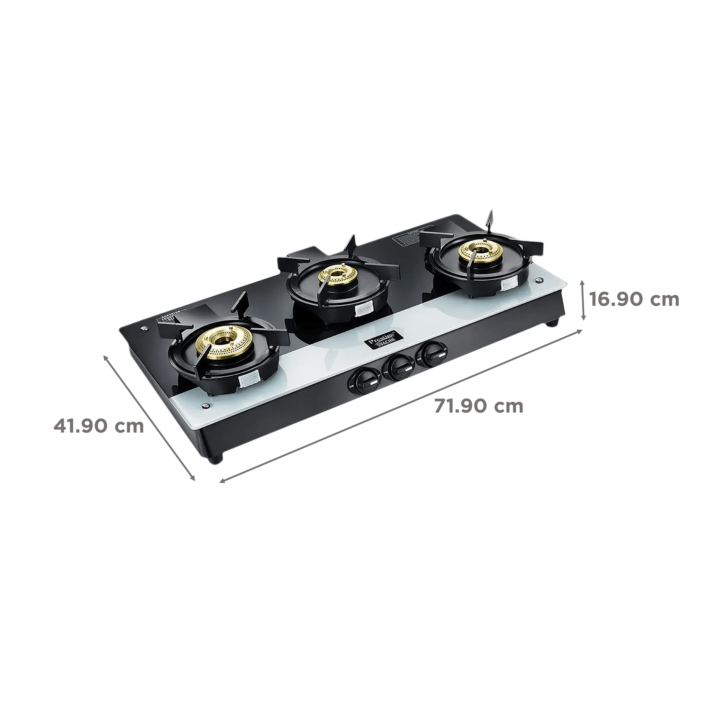 Prestige Svachh Duo Toughened Glass Top 3 Burner Manual Gas Stove (Liftable Burner Set, Black) Prestige Svachh Duo Toughened Glass Top 3 Burner Manual Gas Stove (Liftable Burner Set, Black)_2