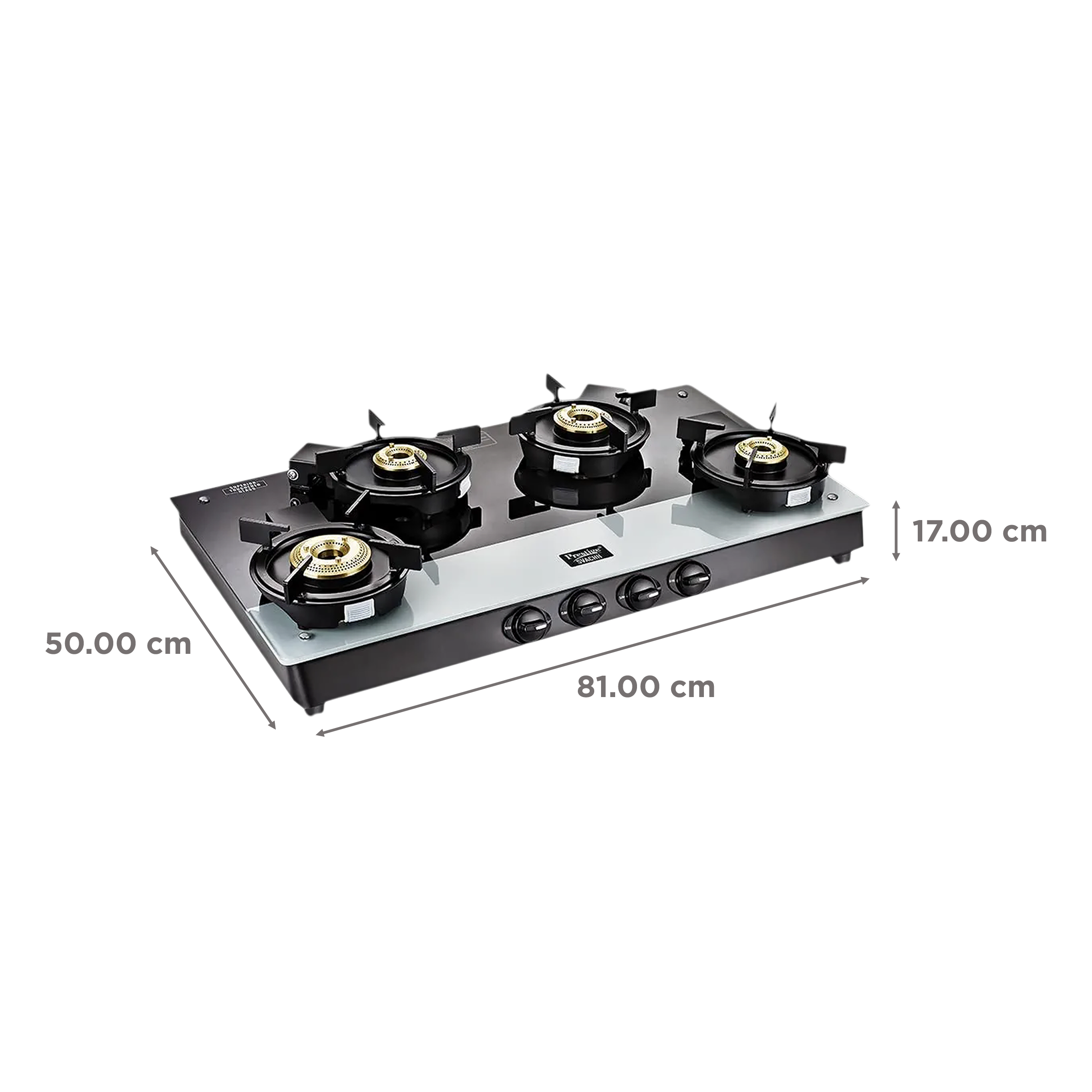 Prestige Svachh Duo Toughened Glass Top 4 Burner Manual Gas Stove (Liftable Burner Set, Black)_2