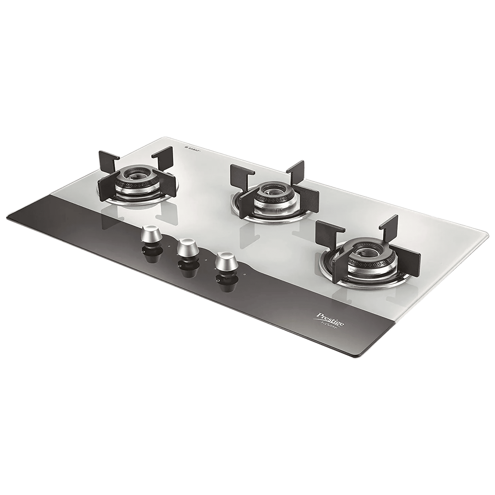 Prestige Desire Toughened Glass Top 3 Burner Automatic Hob (Ergonomic Knob, Black)_1