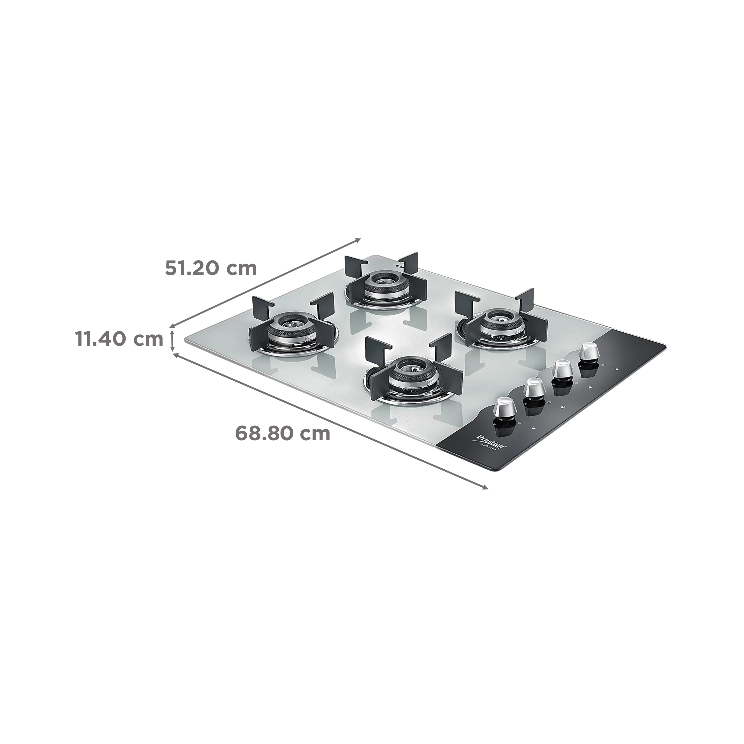 Prestige Desire Toughened Glass Top 4 Burner Automatic Hob (Ergonomic Knob, Black)_2