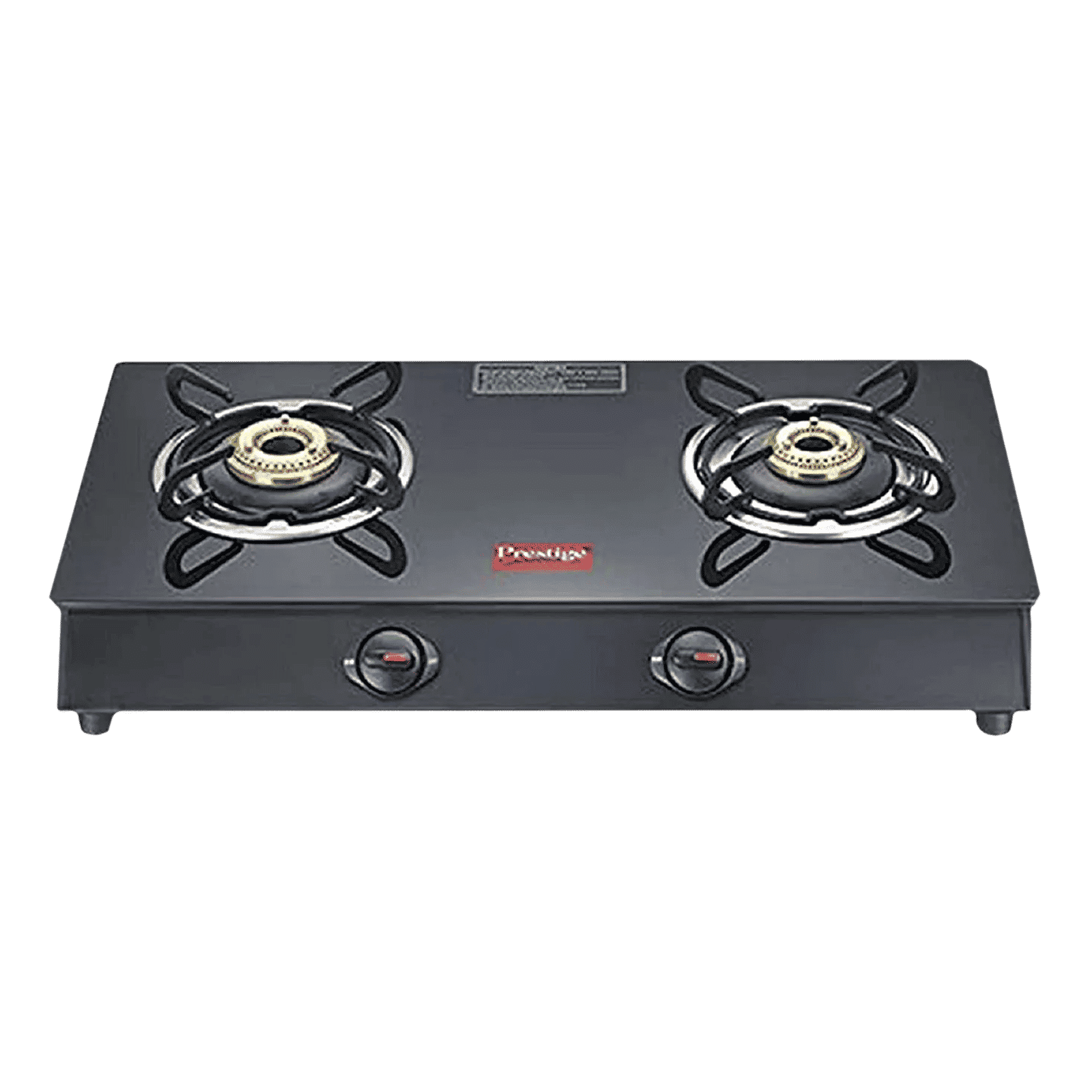 Prestige Marvel Plus Toughened Glass Top 2 Burner Manual Gas Stove (Ergonomic Knob, Black)_1