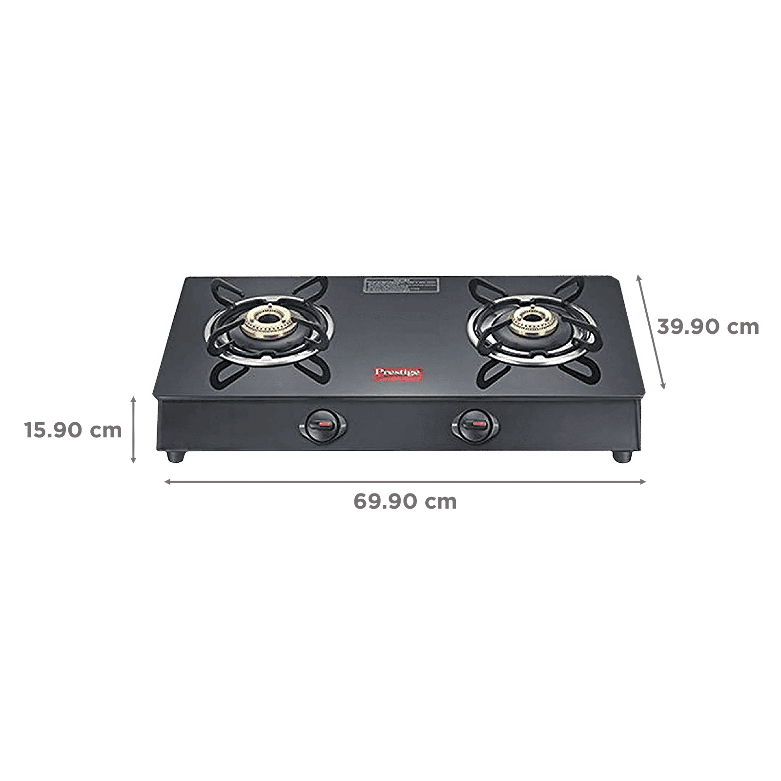 Prestige Marvel Plus Toughened Glass Top 2 Burner Manual Gas Stove (Ergonomic Knob, Black)_2