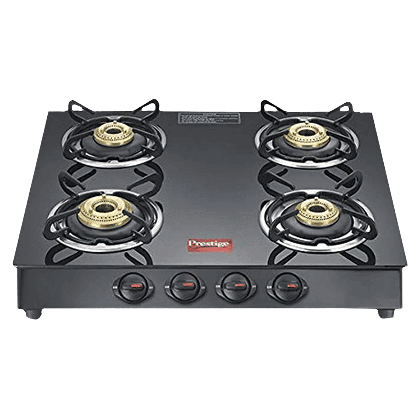 Prestige Marvel Plus Toughened Glass Top 4 Burner Manual Gas Stove (Ergonomic Knob, Black) Prestige Marvel Plus Toughened Glass Top 4 Burner Manual Gas Stove (Ergonomic Knob, Black)_1