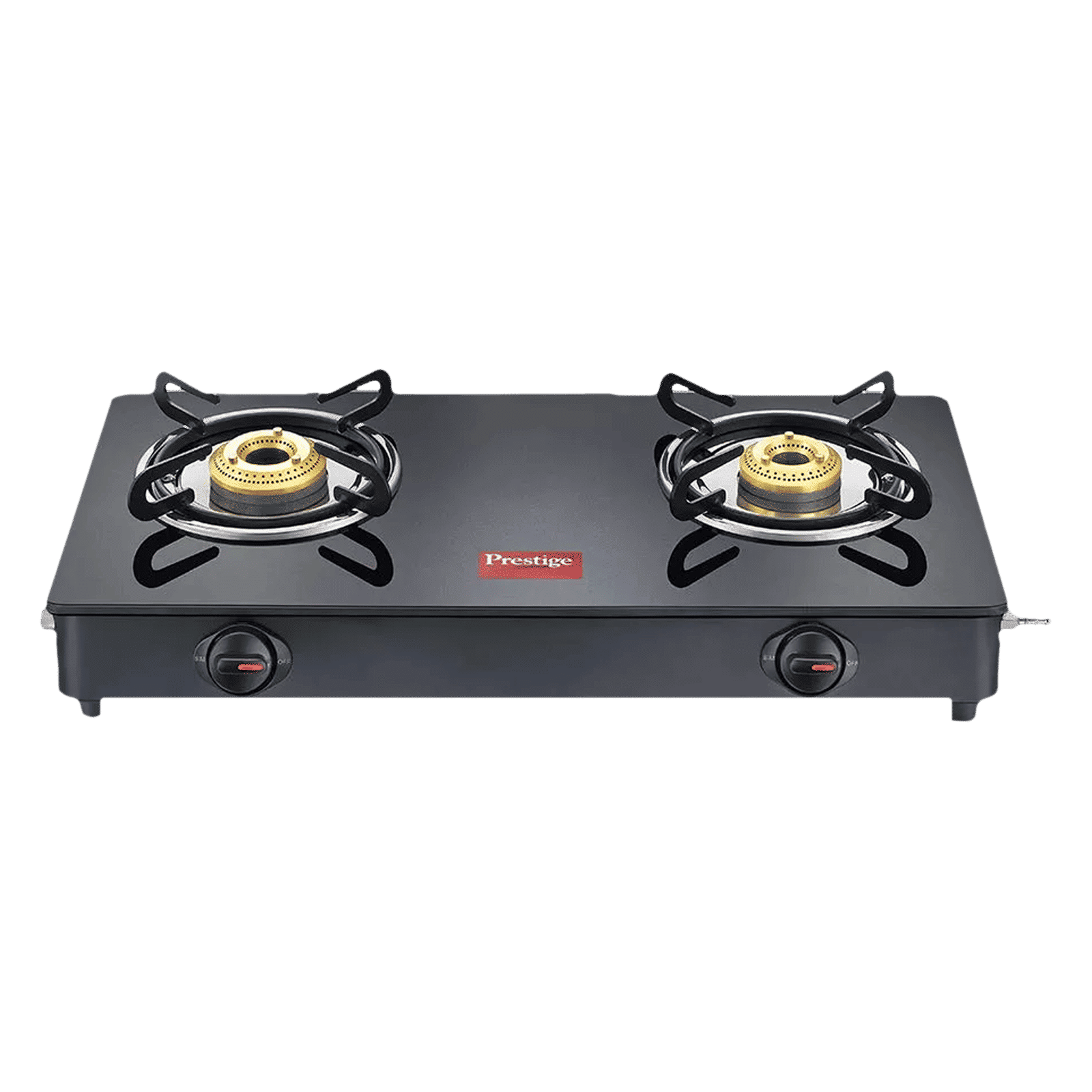 Prestige Magic GTMC Toughened Glass Top 2 Burner Manual Gas Stove (Spill Proof, Black)_1