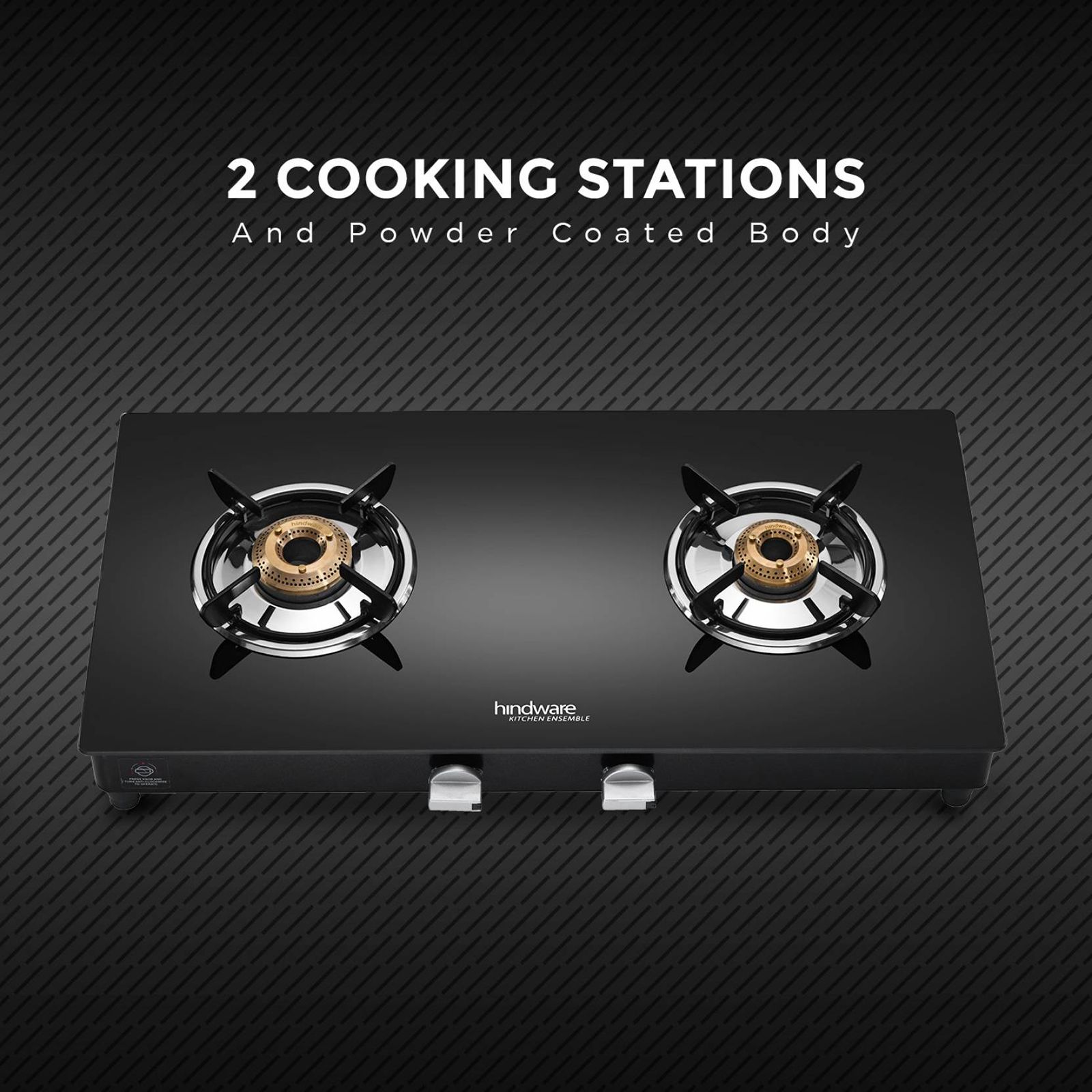 Hindware ARMO Plus Toughened Glass Top 2 Burner Manual Gas Stove (Sleek Body Design, Black)_7