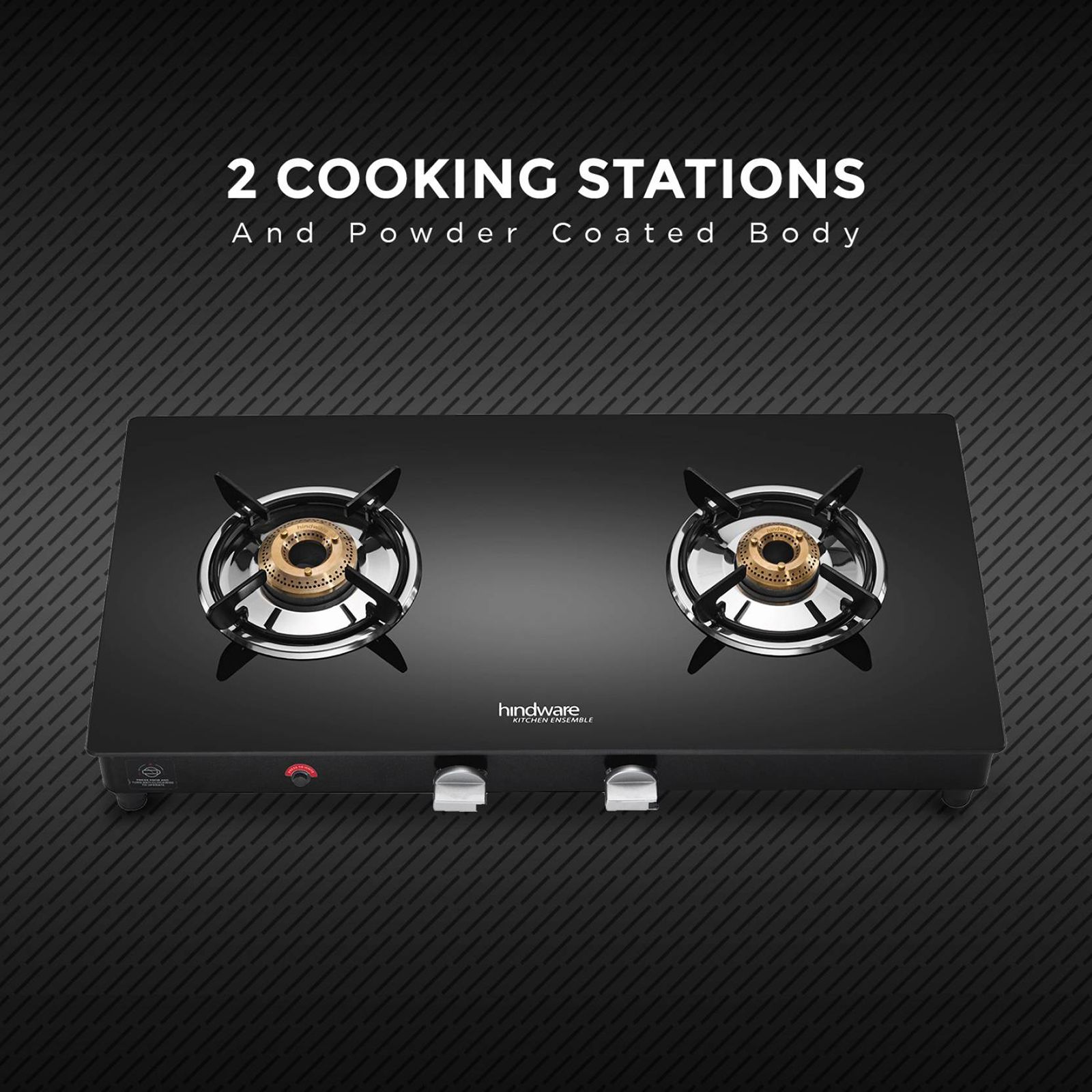 Hindware ARMO Plus Toughened Glass Top 2 Burner Automatic Gas Stove (Sleek Body Design, Black)_7