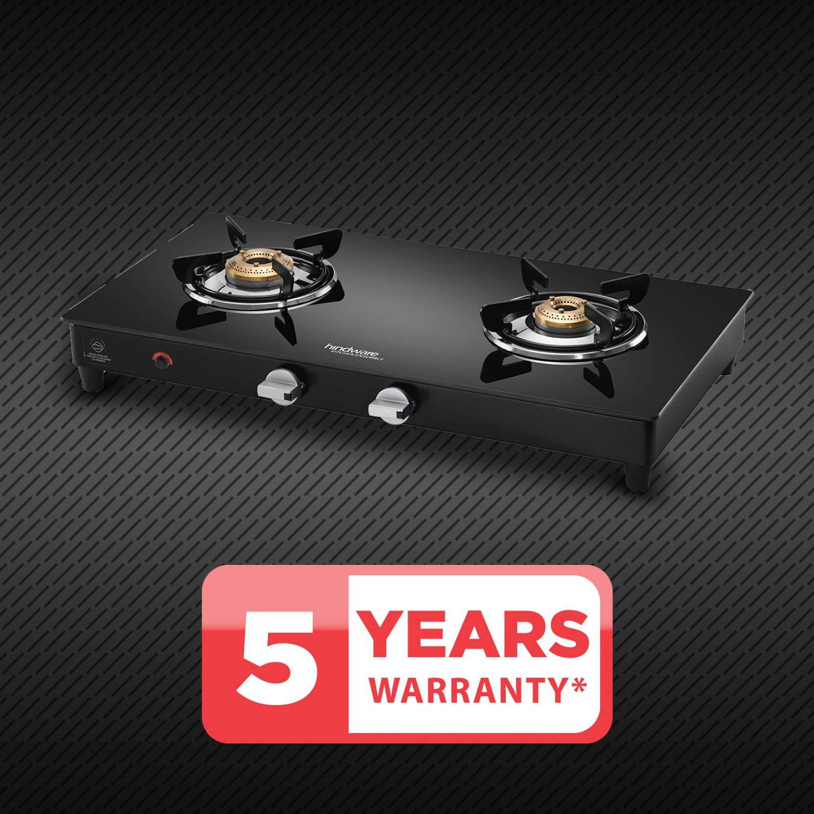 Hindware ARMO Plus Toughened Glass Top 2 Burner Automatic Gas Stove (Sleek Body Design, Black)_8