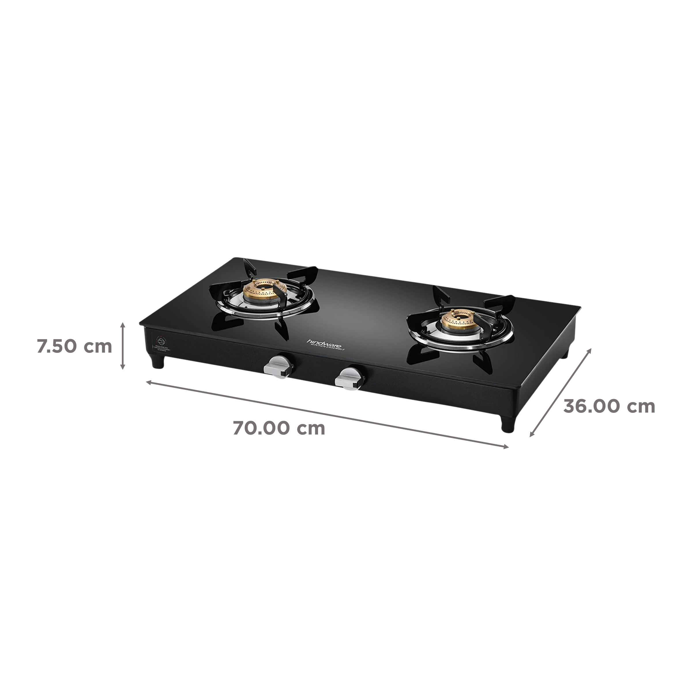 Hindware ARMO Plus Toughened Glass Top 2 Burner Automatic Gas Stove (Sleek Body Design, Black)_2