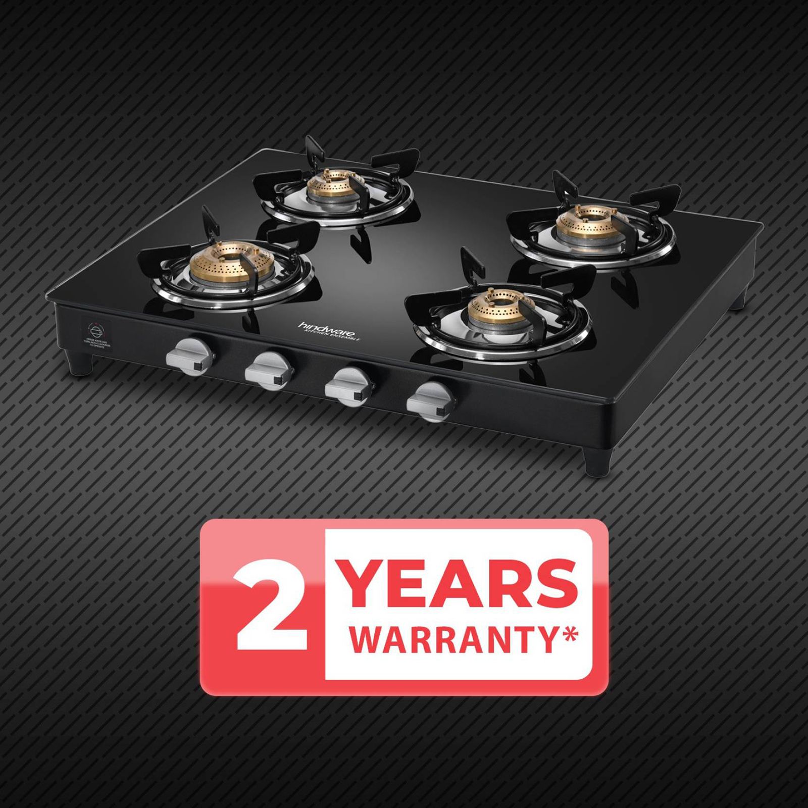 Hindware ARMO Plus GL Toughened Glass Top 4 Burner Manual Gas Stove (Rust Proof, Black)_8