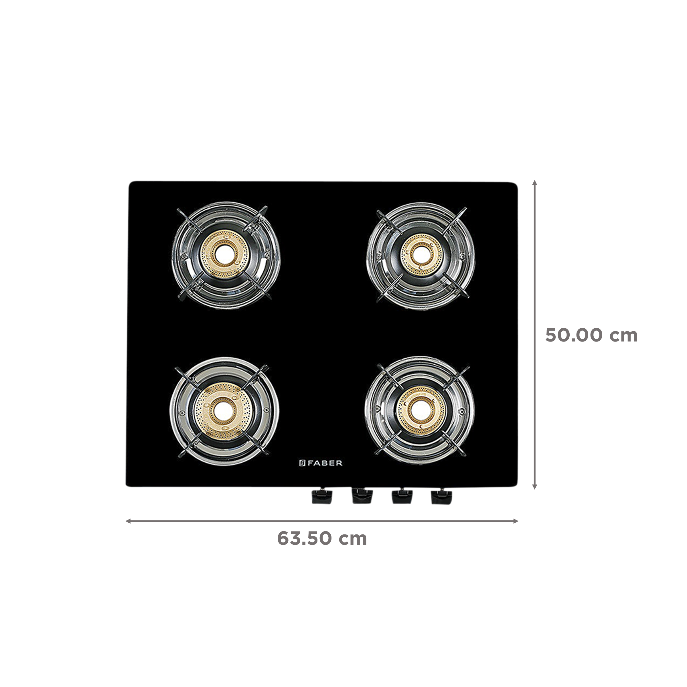 Faber MAGIC 4BB BK Tempered Glass Top 4 Burner Manual Gas Stove (Corrosion Resistance, Black)_2