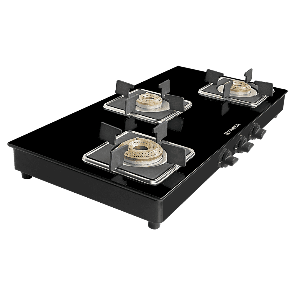 Faber PEARL 3BB BK Tempered Glass Top 3 Burner Manual Gas Stove (Corrosion Resistance, Black)_10