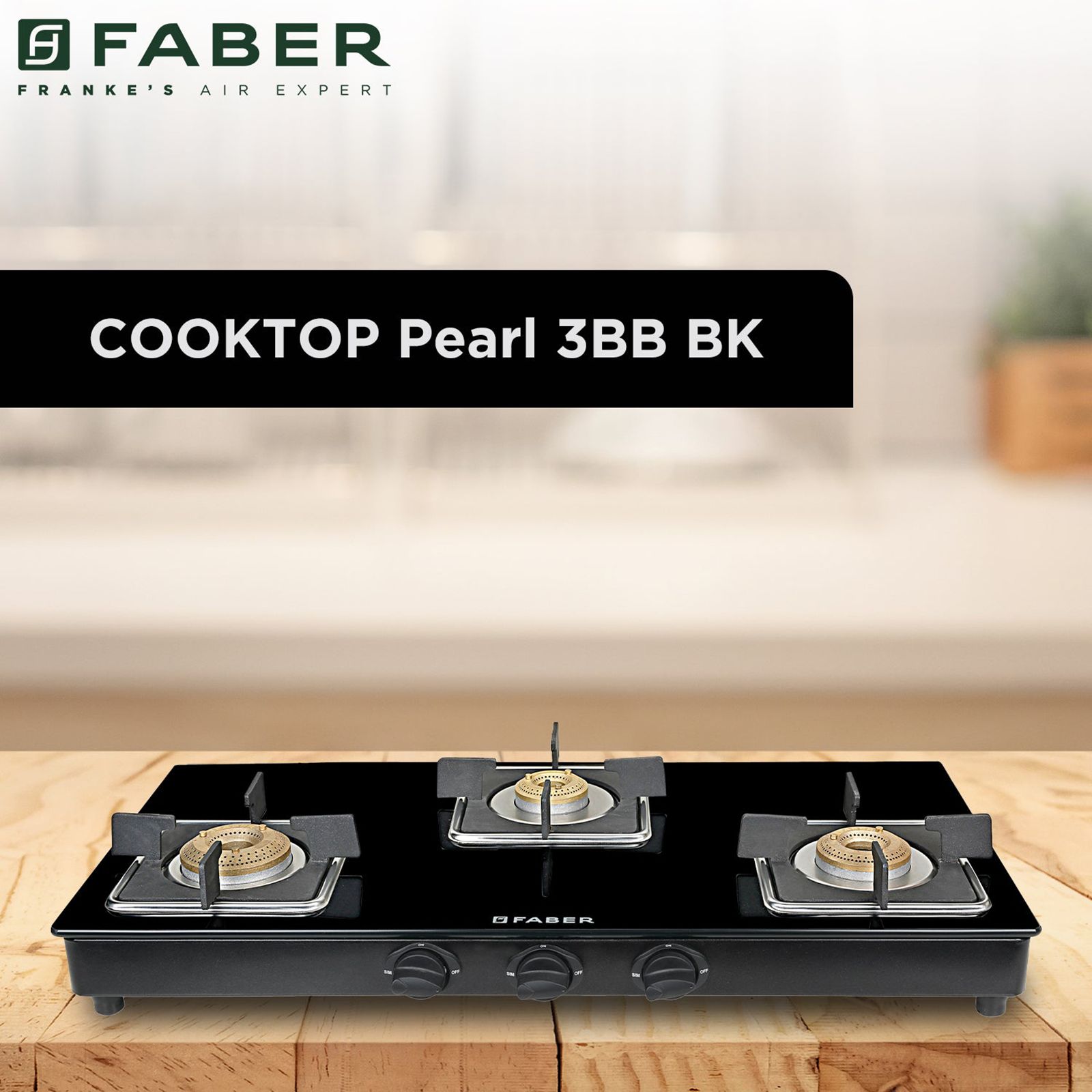 Faber PEARL 3BB BK Tempered Glass Top 3 Burner Manual Gas Stove (Corrosion Resistance, Black)_7