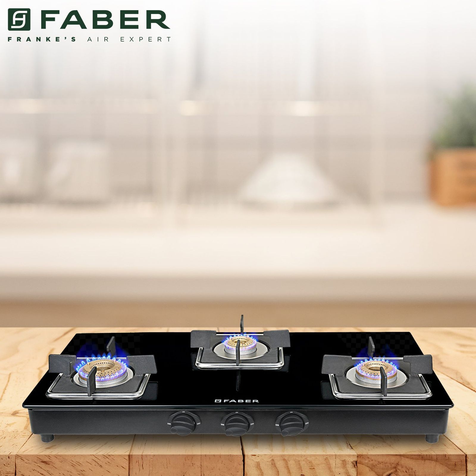 Faber PEARL 3BB BK Tempered Glass Top 3 Burner Manual Gas Stove (Corrosion Resistance, Black)_8
