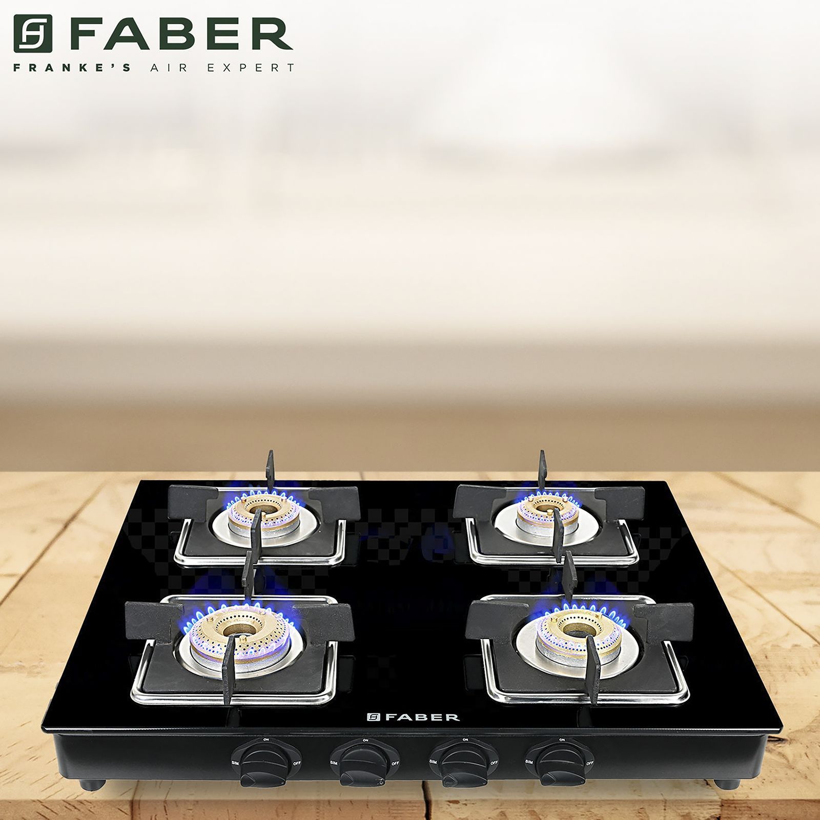 Faber PEARL 4BB BK Tempered Glass Top 4 Burner Manual Gas Stove (Corrosion Resistance, Black)_10