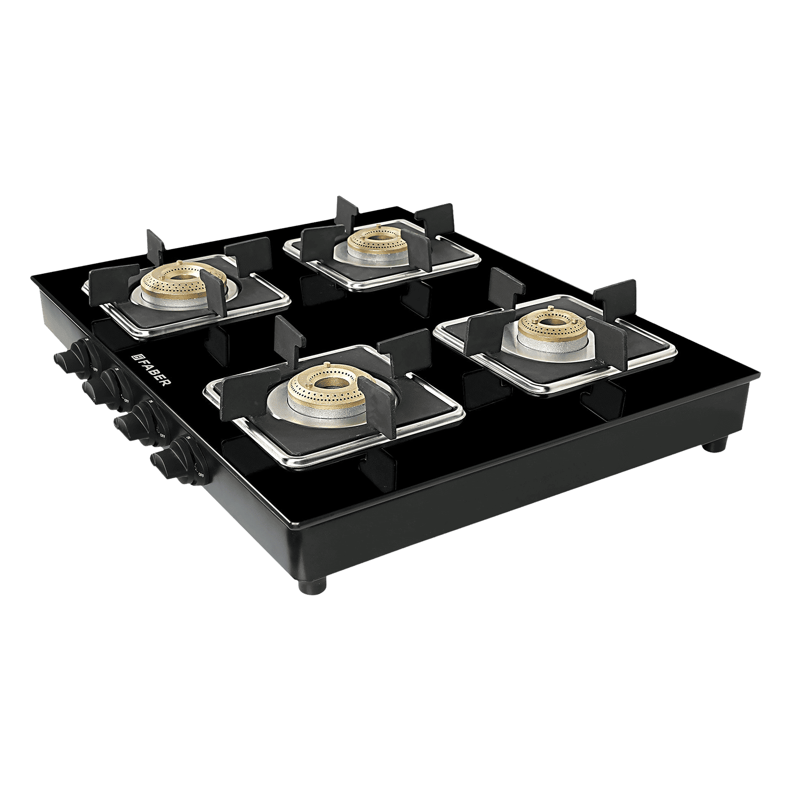 Faber PEARL 4BB BK Tempered Glass Top 4 Burner Manual Gas Stove (Corrosion Resistance, Black)_11