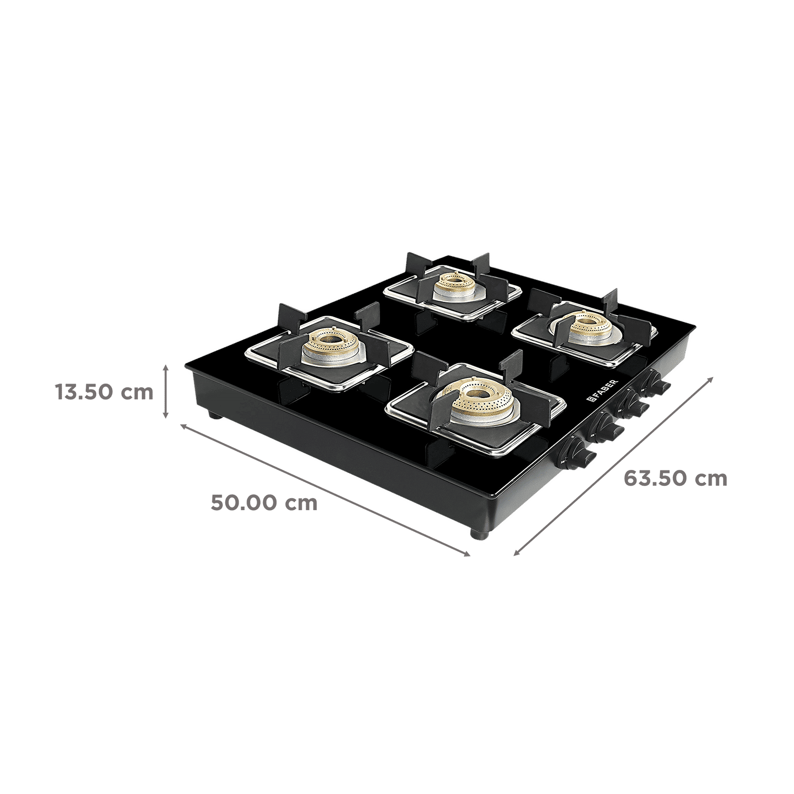 Faber PEARL 4BB BK Tempered Glass Top 4 Burner Manual Gas Stove (Corrosion Resistance, Black)_2