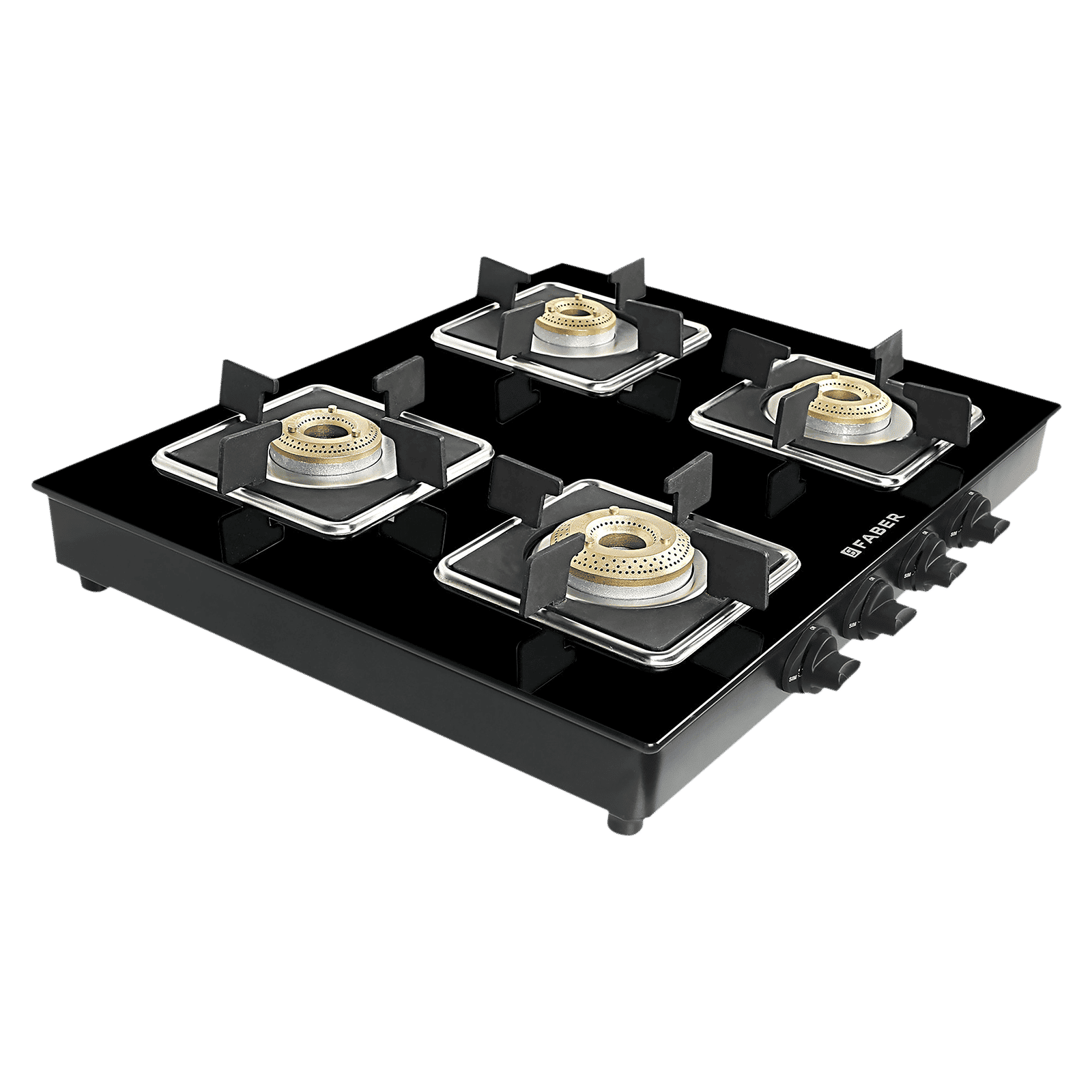 Faber PEARL 4BB BK Tempered Glass Top 4 Burner Manual Gas Stove (Corrosion Resistance, Black)_9