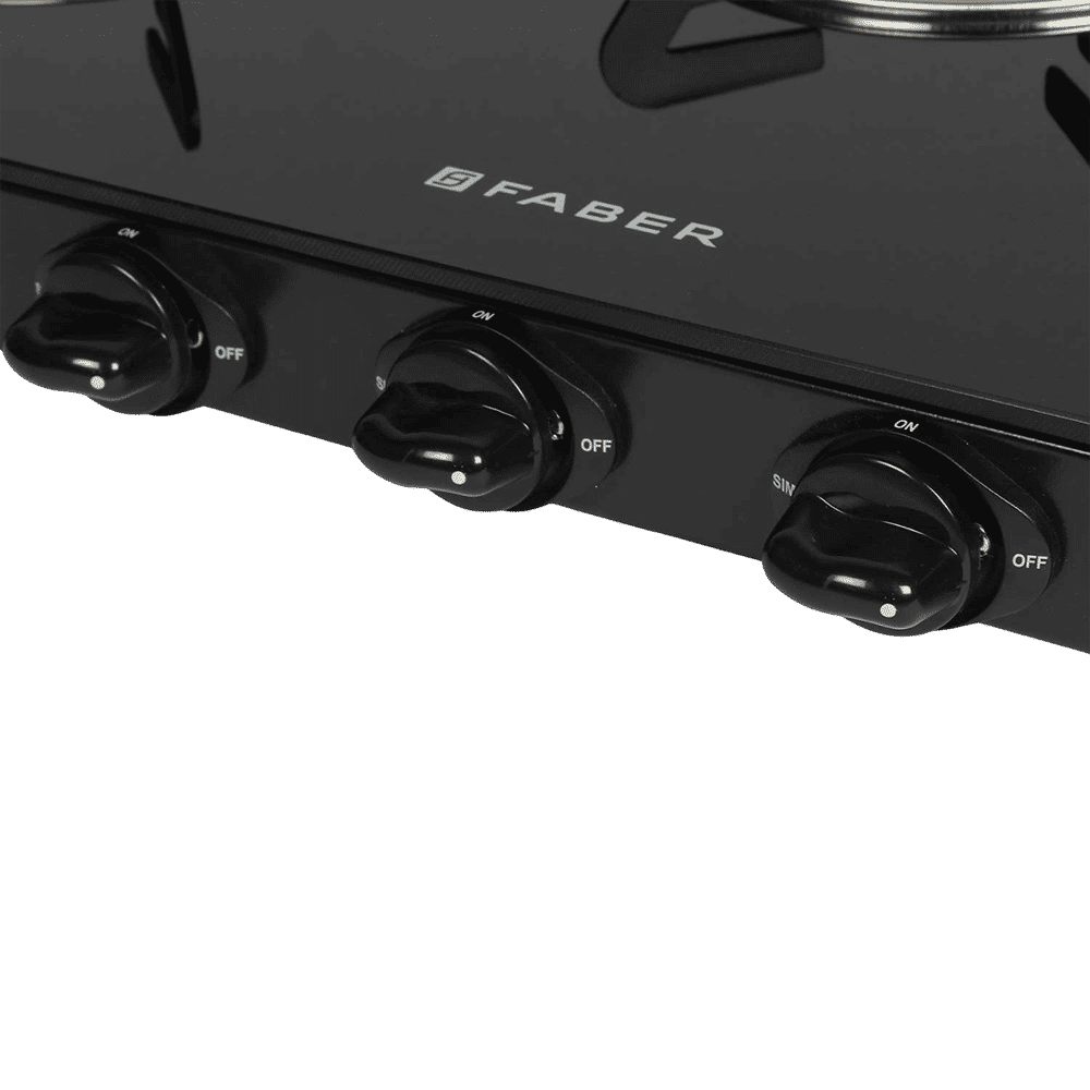 Faber DAISY 3BB BK Tempered Glass Top 3 Burner Manual Gas Stove (Scratch Resistant, Black)_9